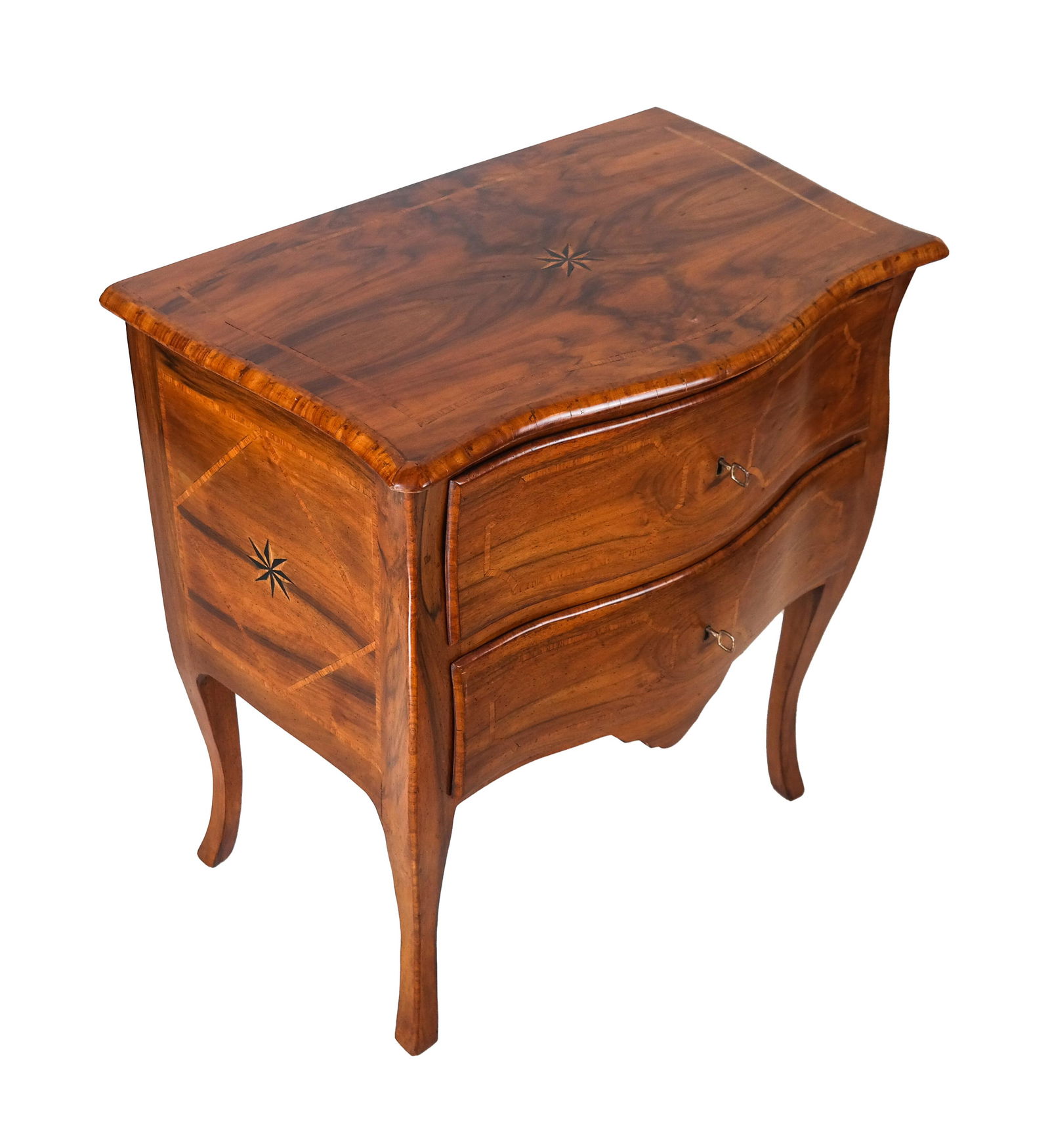 Italian Rococo-Style Inlaid Walnut Commode (1 of 8)