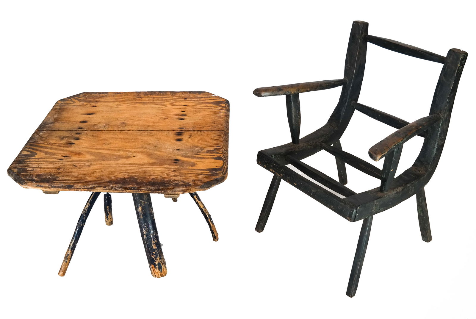 18th C. Welsh Tinker's Table & Chair (1 of 8)