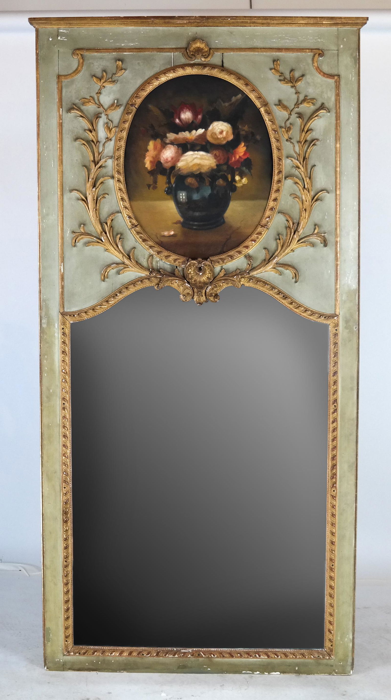 19th C. Painted Trumeau Mirror (1 of 5)