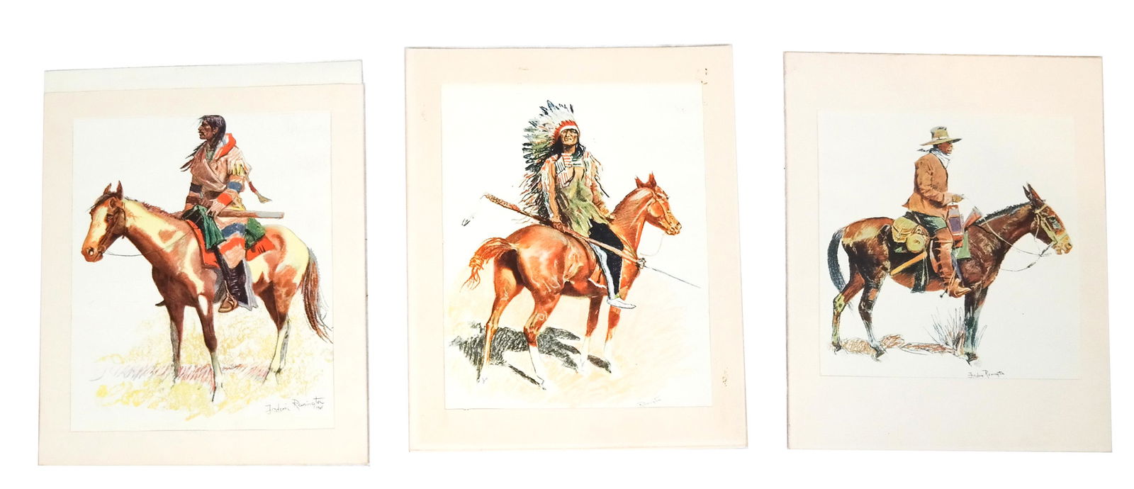 3 After Frederic Remington Chromolithographs (1 of 7)