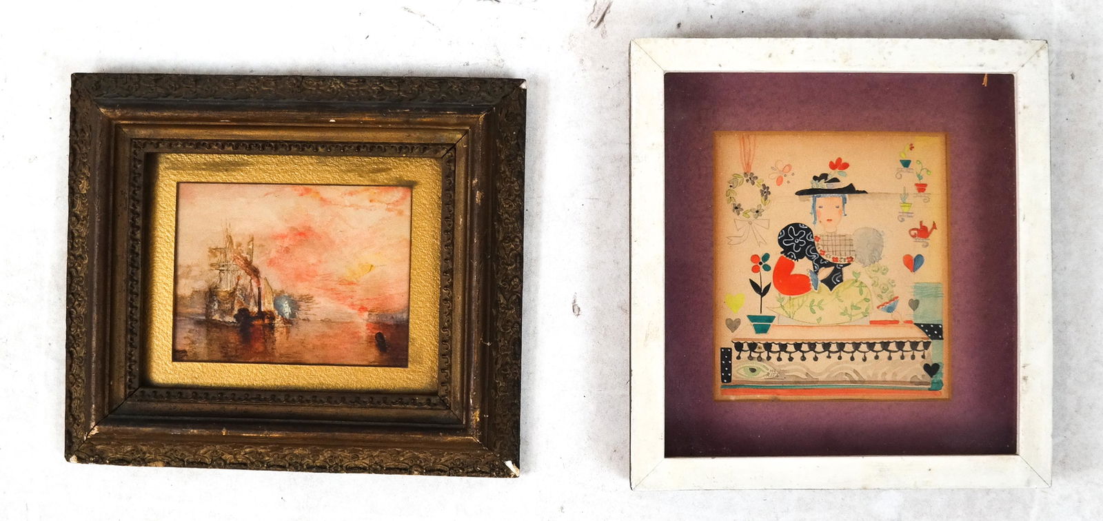 Woman, Ships: Two Watercolors (1 of 6)