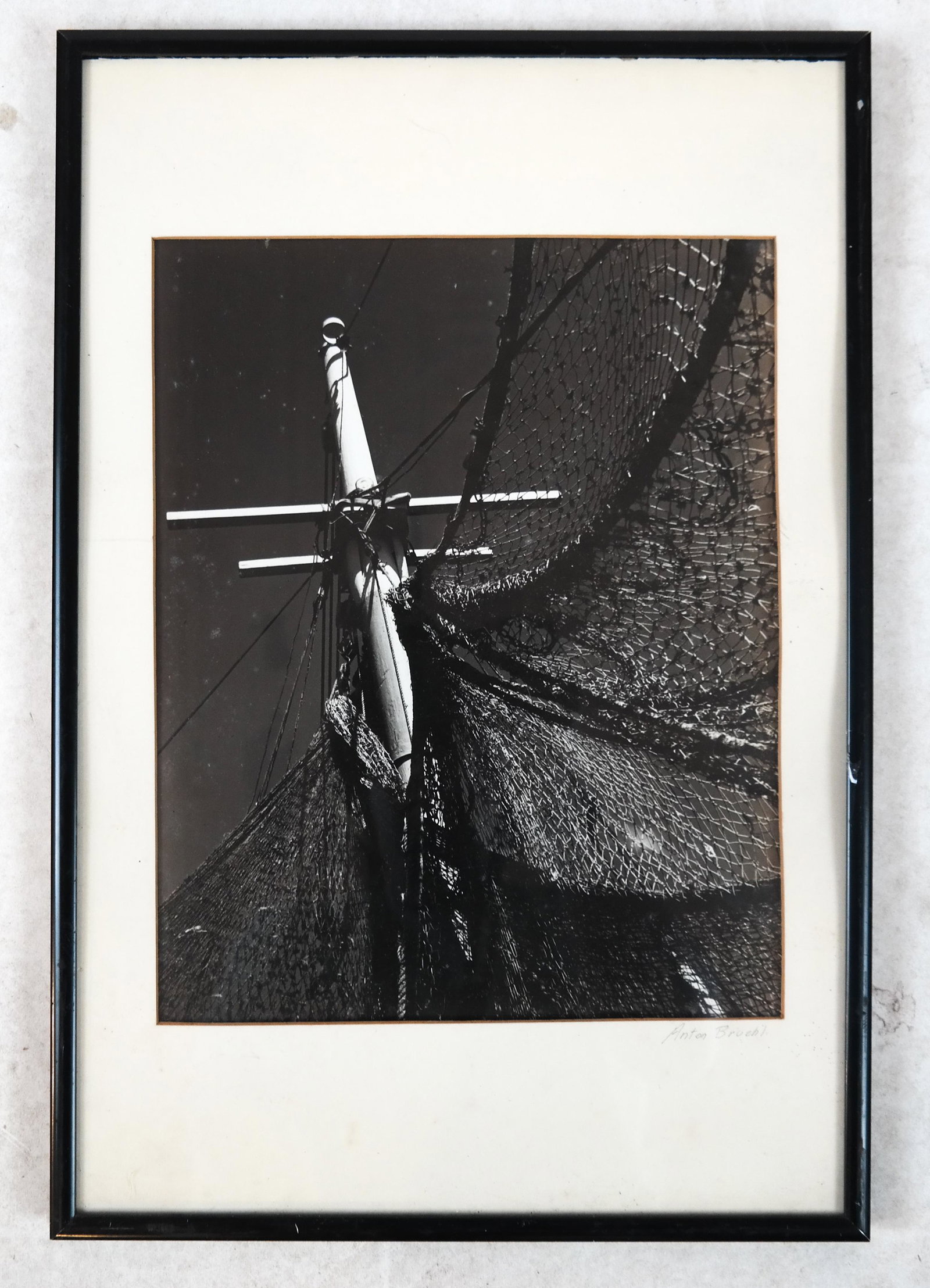 Anton BRUEHL: Black & White Photo of Mast: Anton Bruehl, black and white photograph of a mast. [Art: 12 x 9 inches; Frame: 18 x 12 inches].