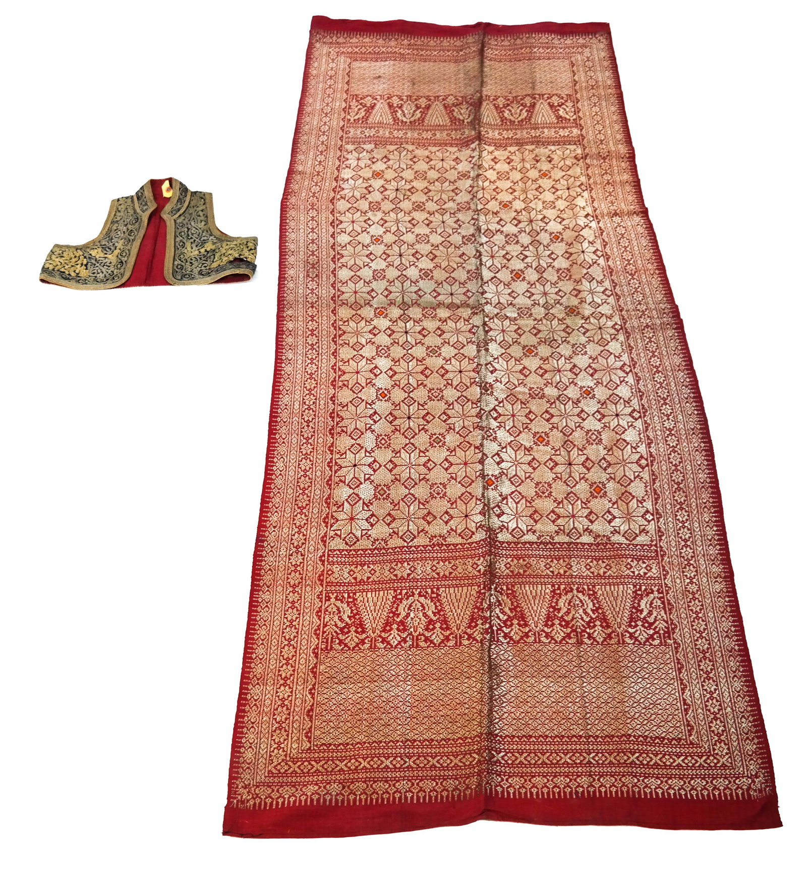 Indian Brocade Silk Panel & Child's Vest (1 of 7)