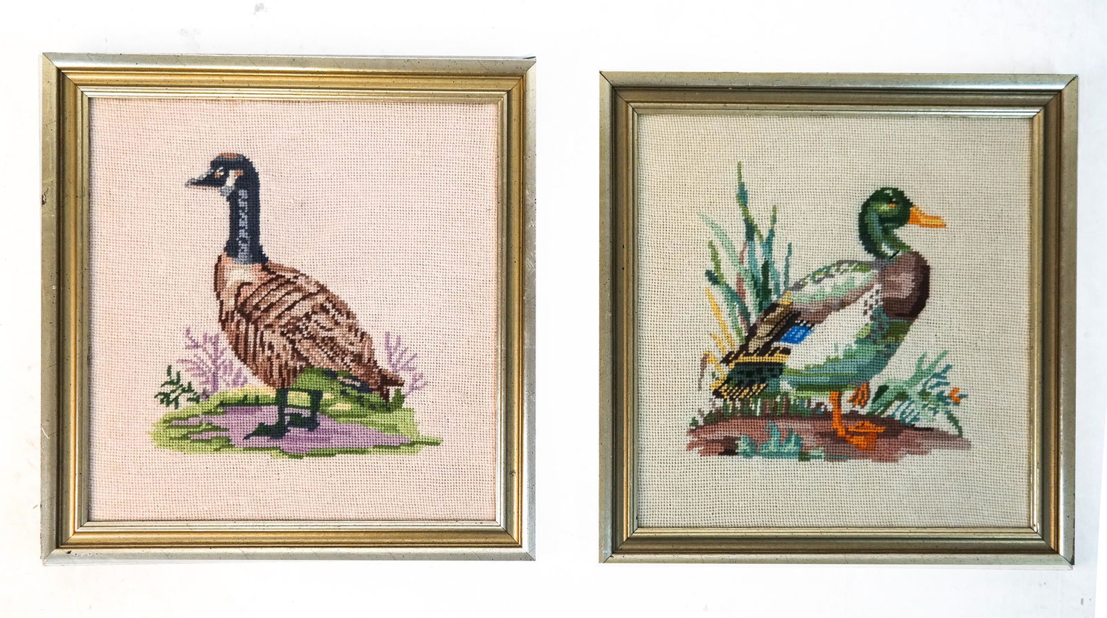 Pair of Framed Duck Needleworks (1 of 5)