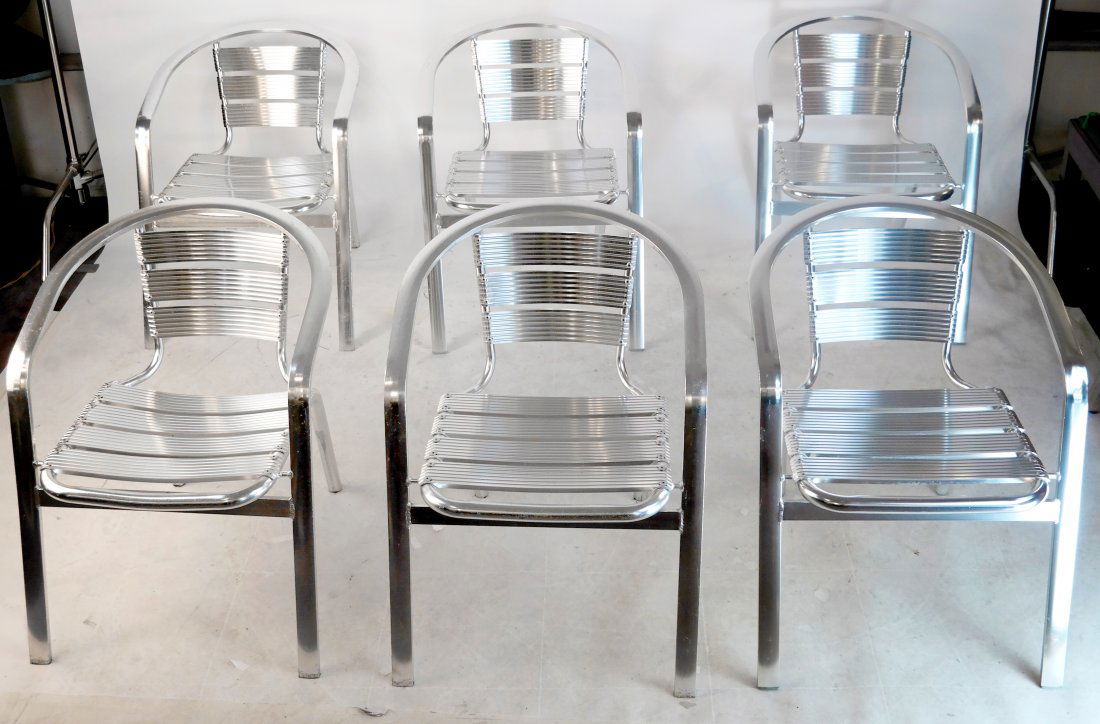 Six Aluminum Slat Design Chairs (1 of 5)