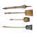 Set of Dutch Brass Fire Tools - 6