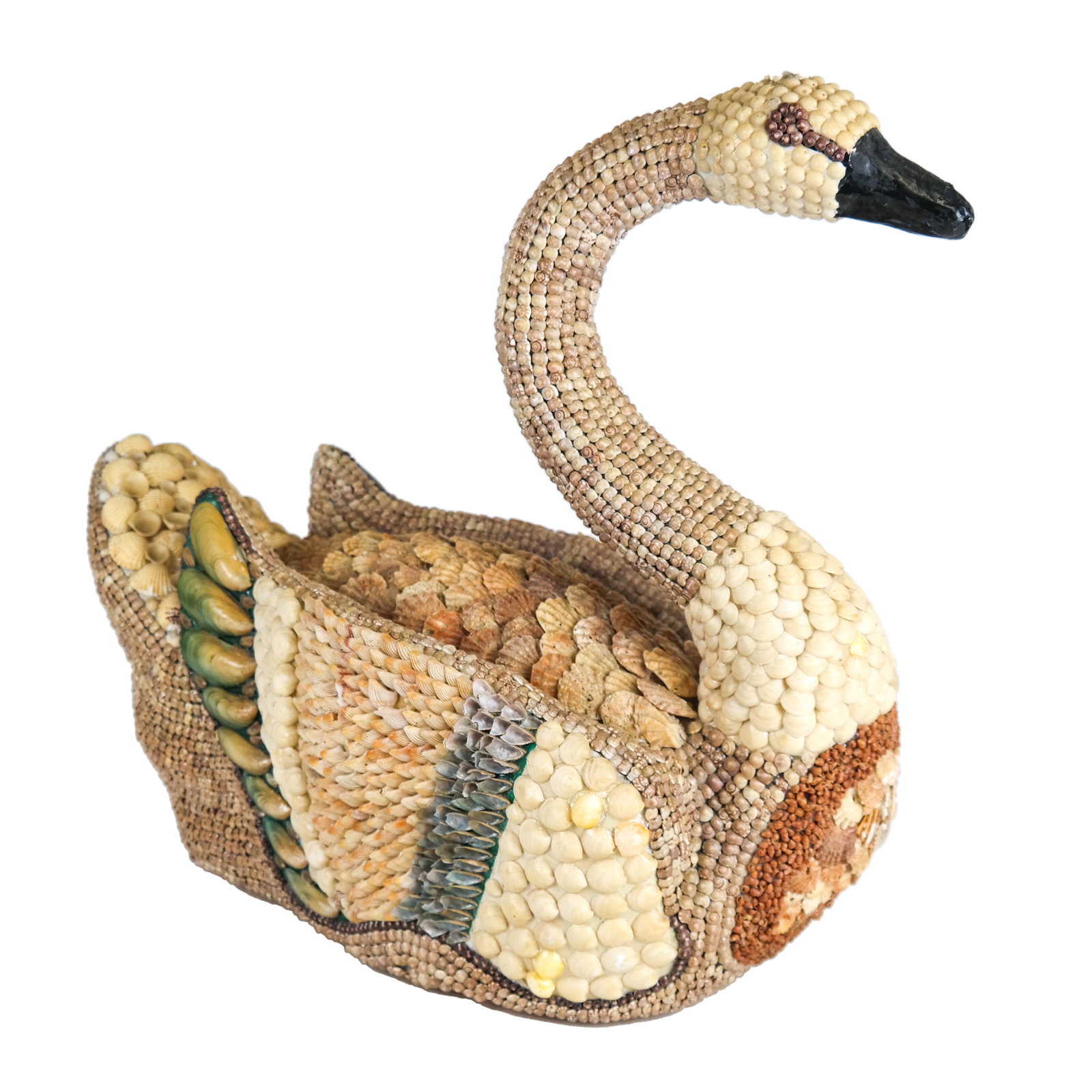 Mosaic Shell Goose: Mosaic shell goose. [19 x 20 x 10 inches]. In good condition.