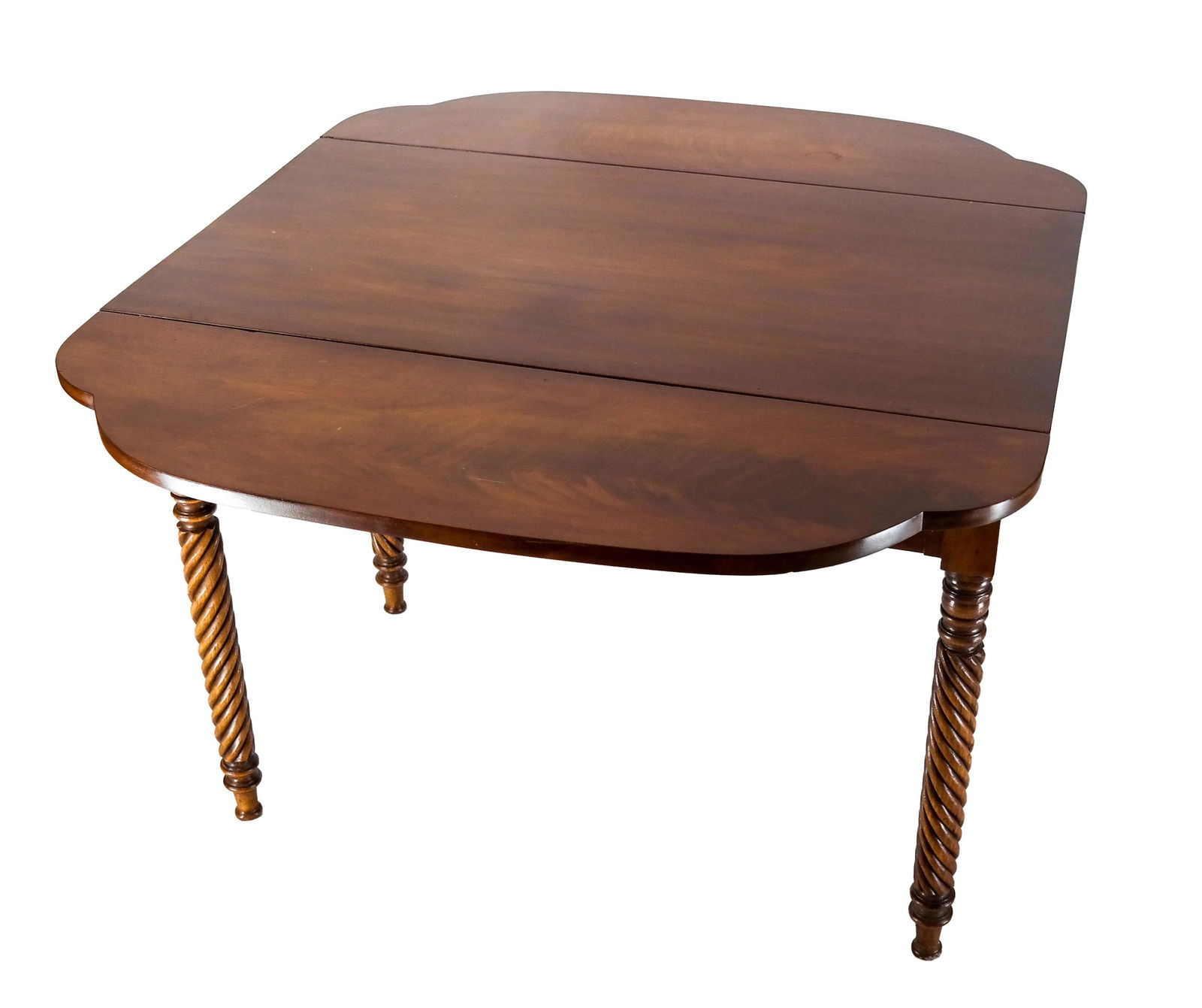American Federal Drop Leaf Table: 19th century drop leaf cherry wood table. [Closed: 29 x 39 x 22 1/2 inches; Open: 29 x 39 x 44 1/2 inches].