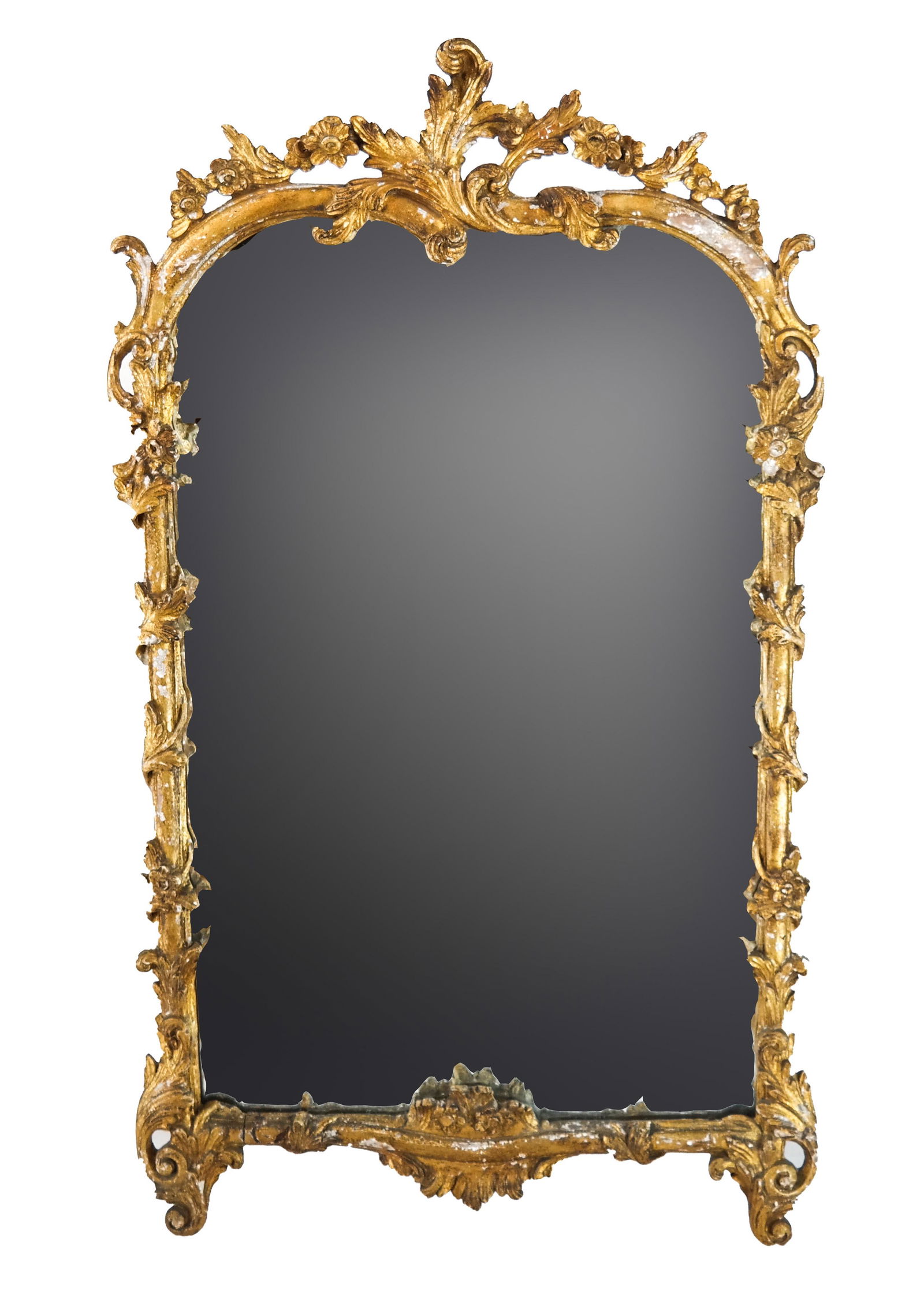 19th C. Continental Ornate Gilt Wood Mirror (1 of 5)