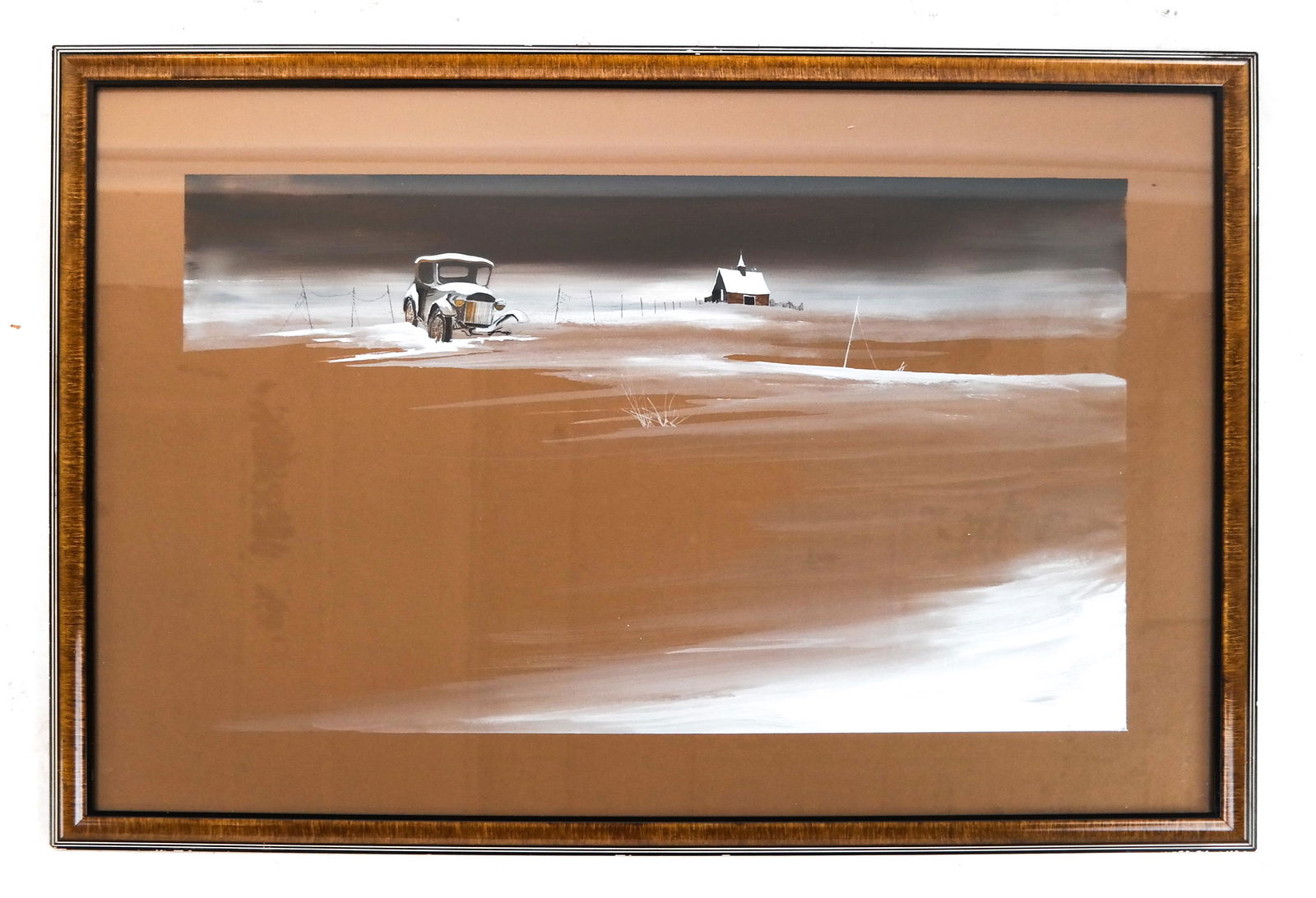 Country Home & Car Landscape - Watercolor (1 of 4)