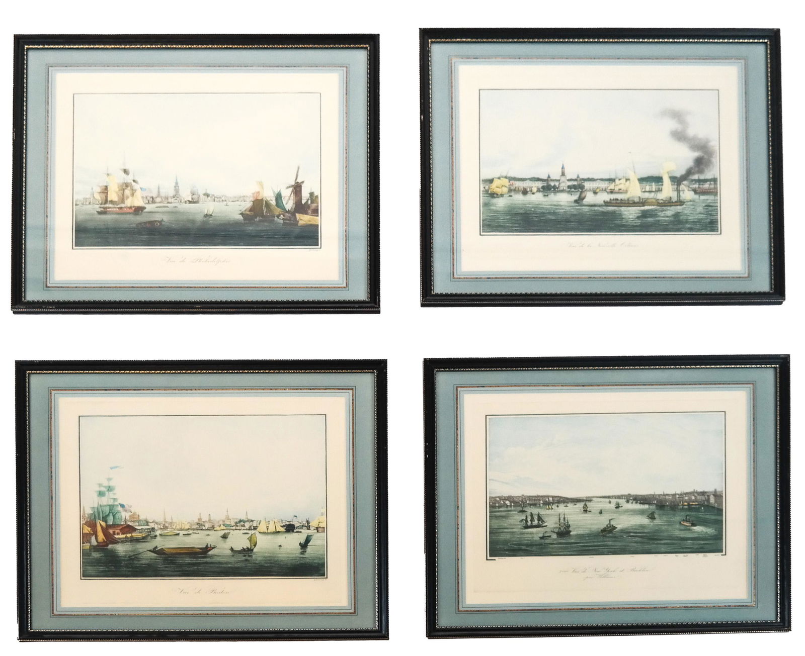 Set of 4 French Mezzotints 0f Harbor Scenes (1 of 13)