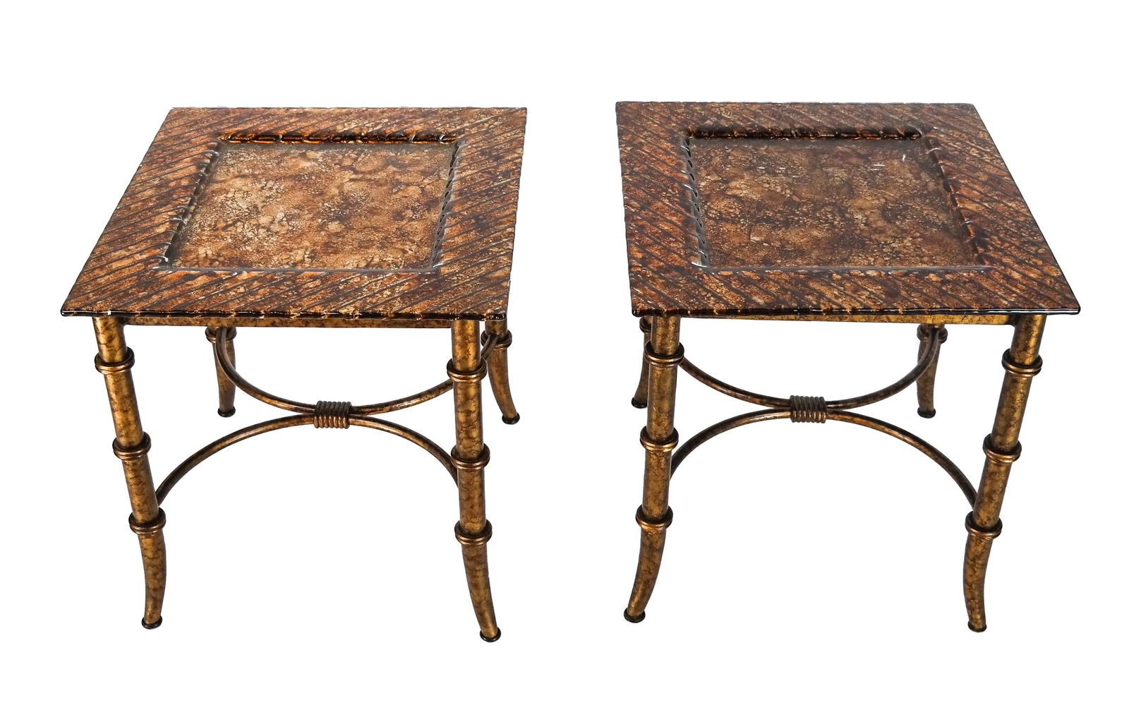 Pair Regency-Style Metal and Glass Tables (1 of 10)