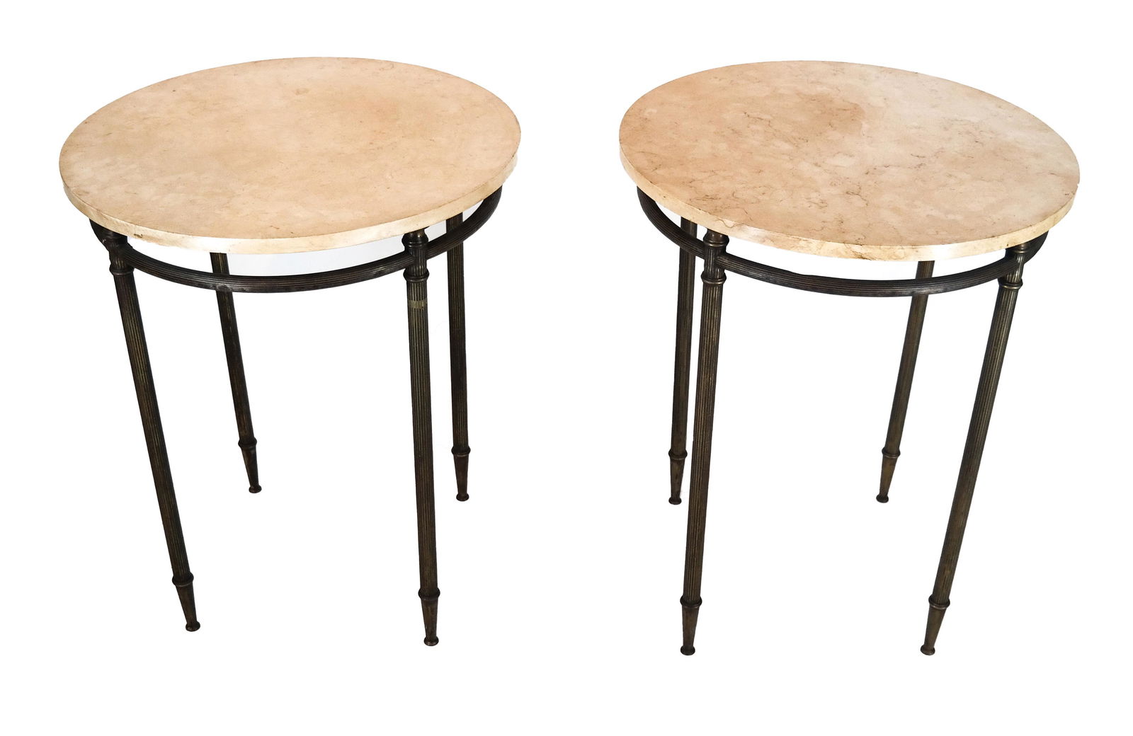 Pair Round Marble Tables (1 of 4)