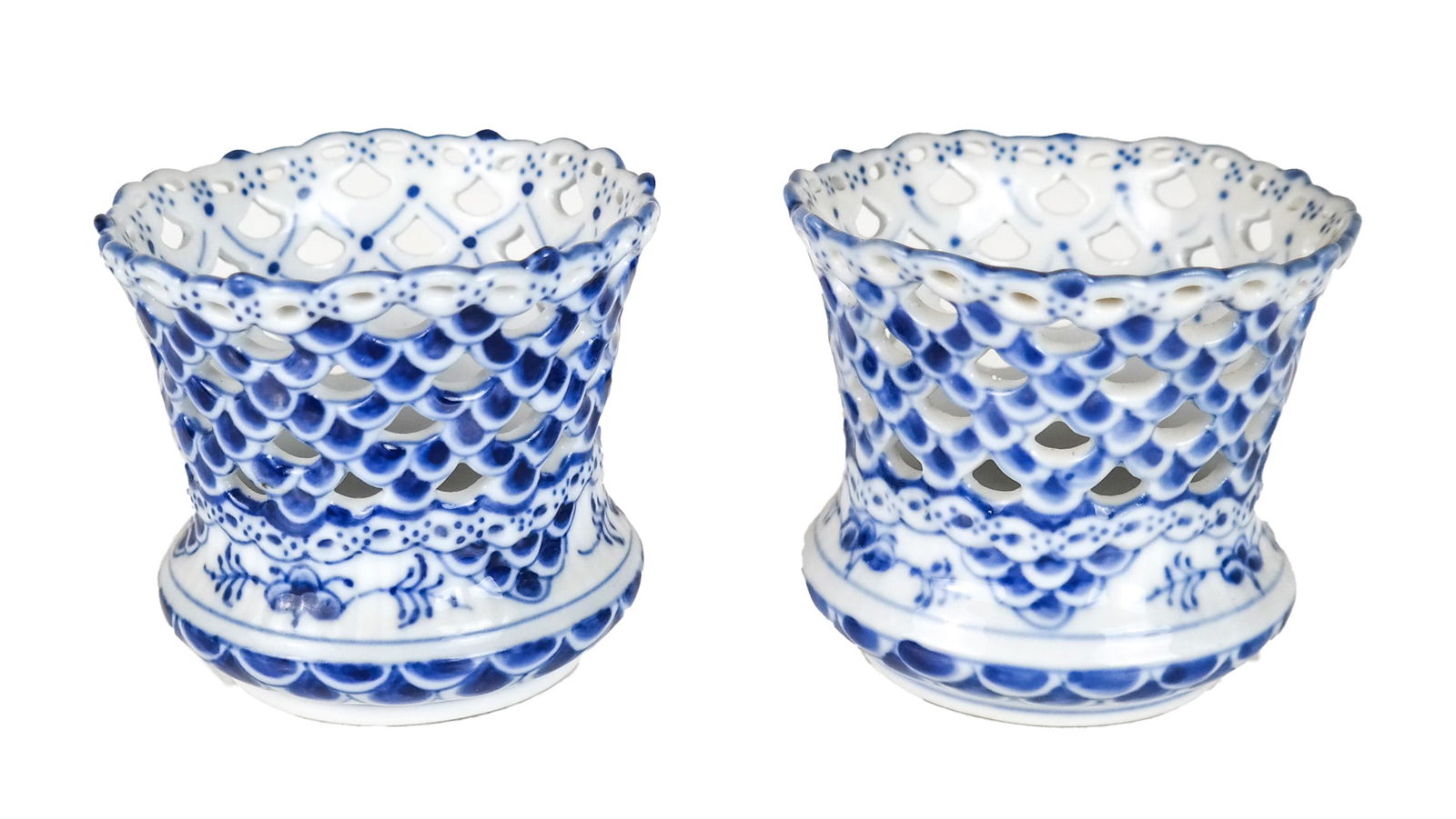 2 Royal Copenhagen Blue Fluted Full Lace Votives (1 of 5)