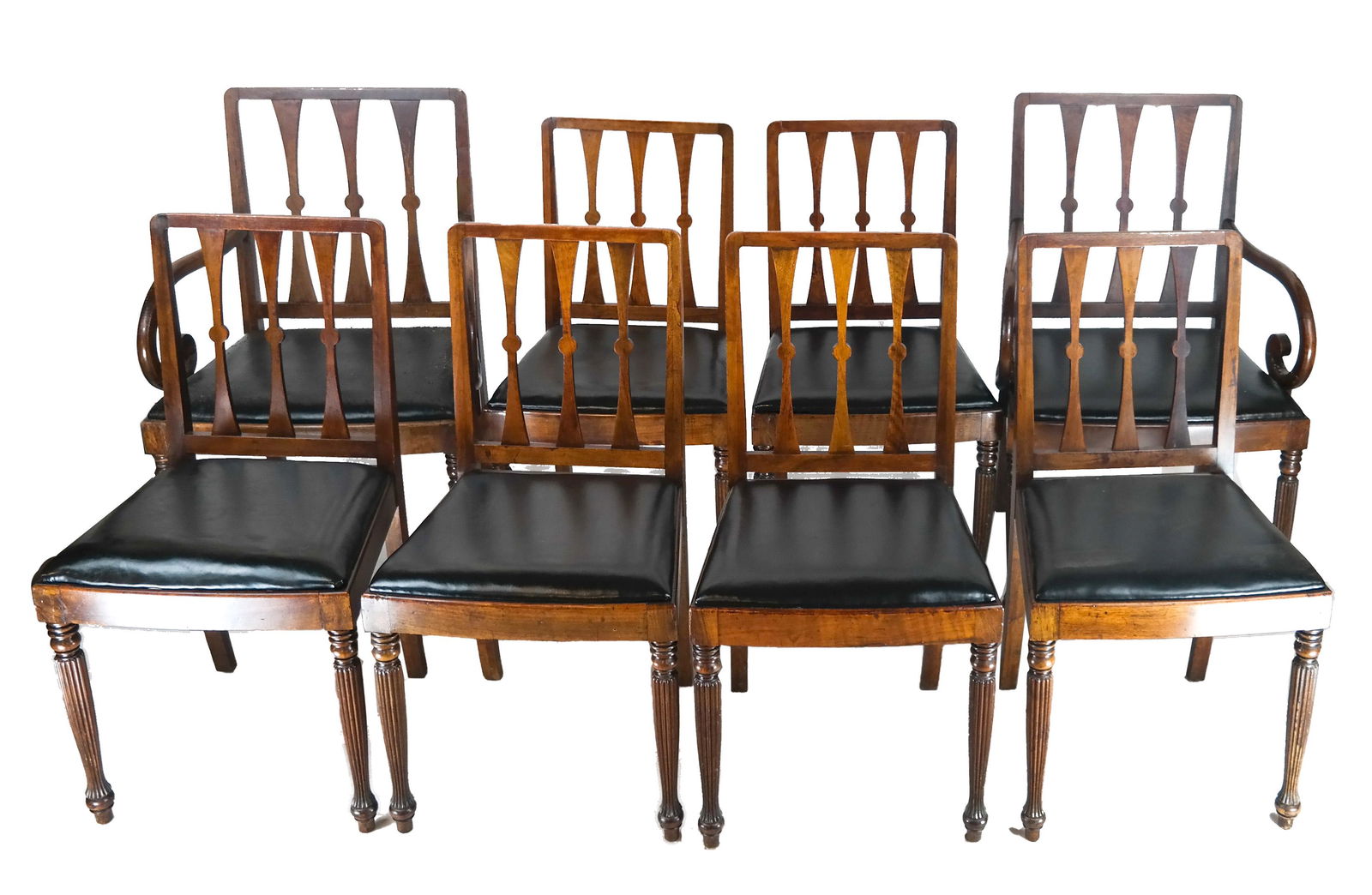 Set of Eight 19th C. Sheraton-Style Dining Chairs (1 of 8)