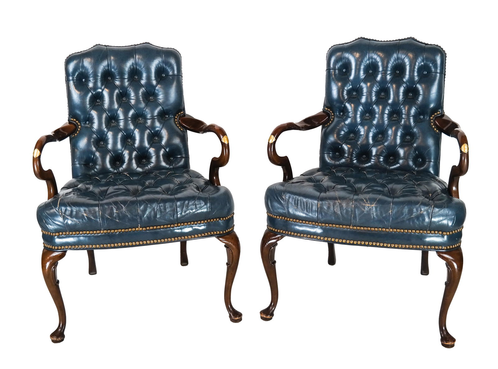 Pair Leather Arm Chairs (1 of 12)