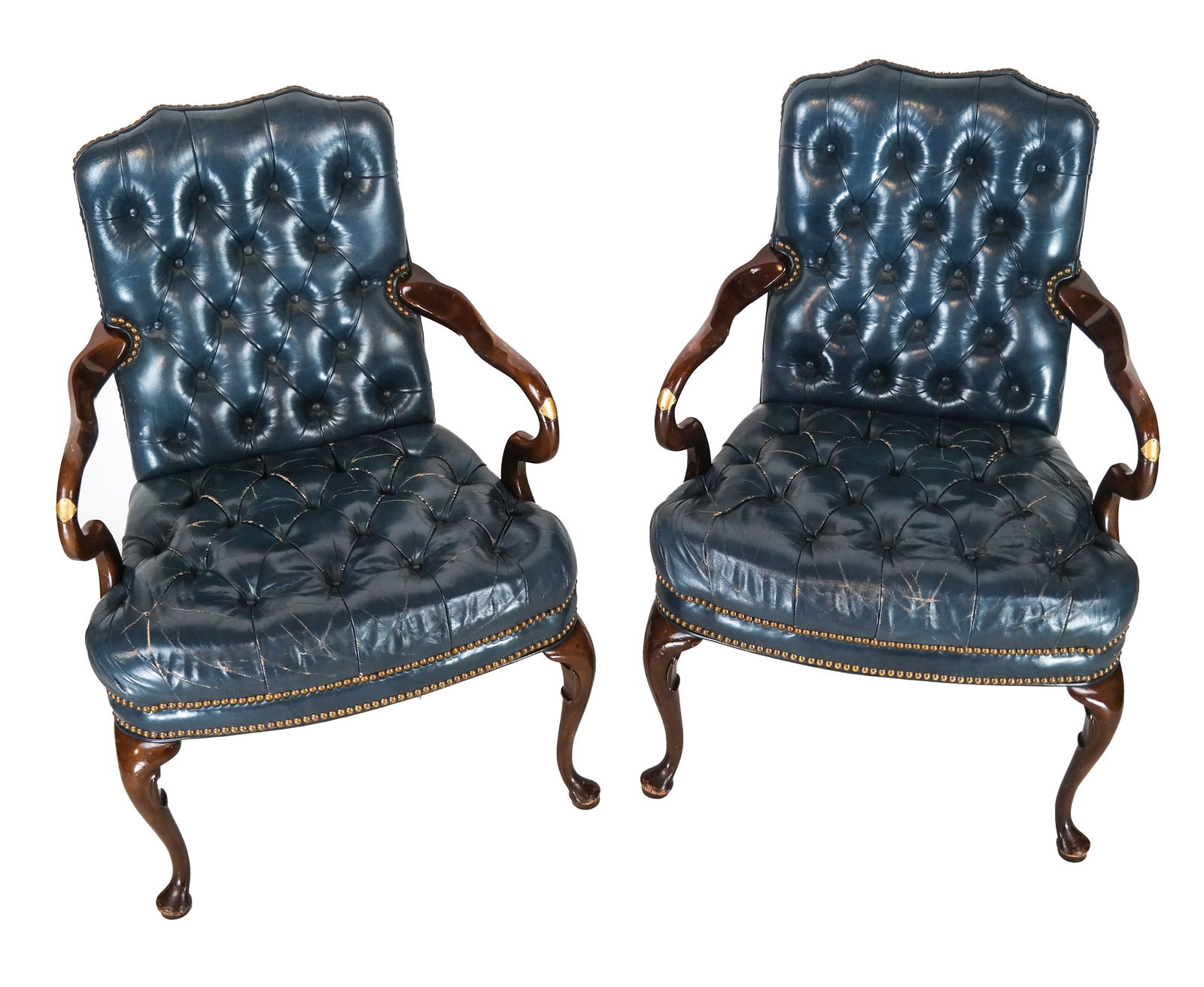 Pair Leather Arm Chairs (1 of 12)