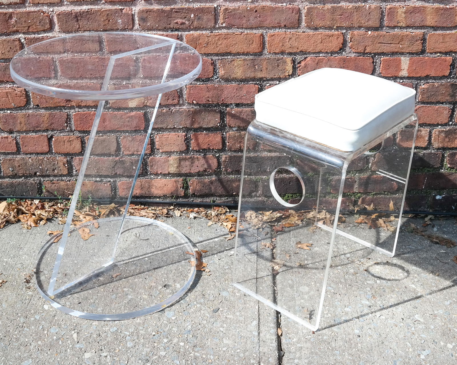 Modern Lucite Table & Bench (1 of 7)