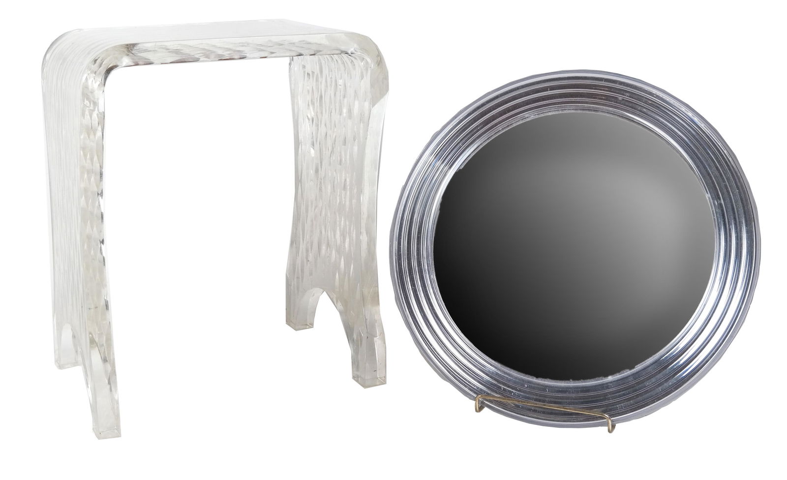 Modern Acrylic Low Table and Round MIrror (1 of 7)