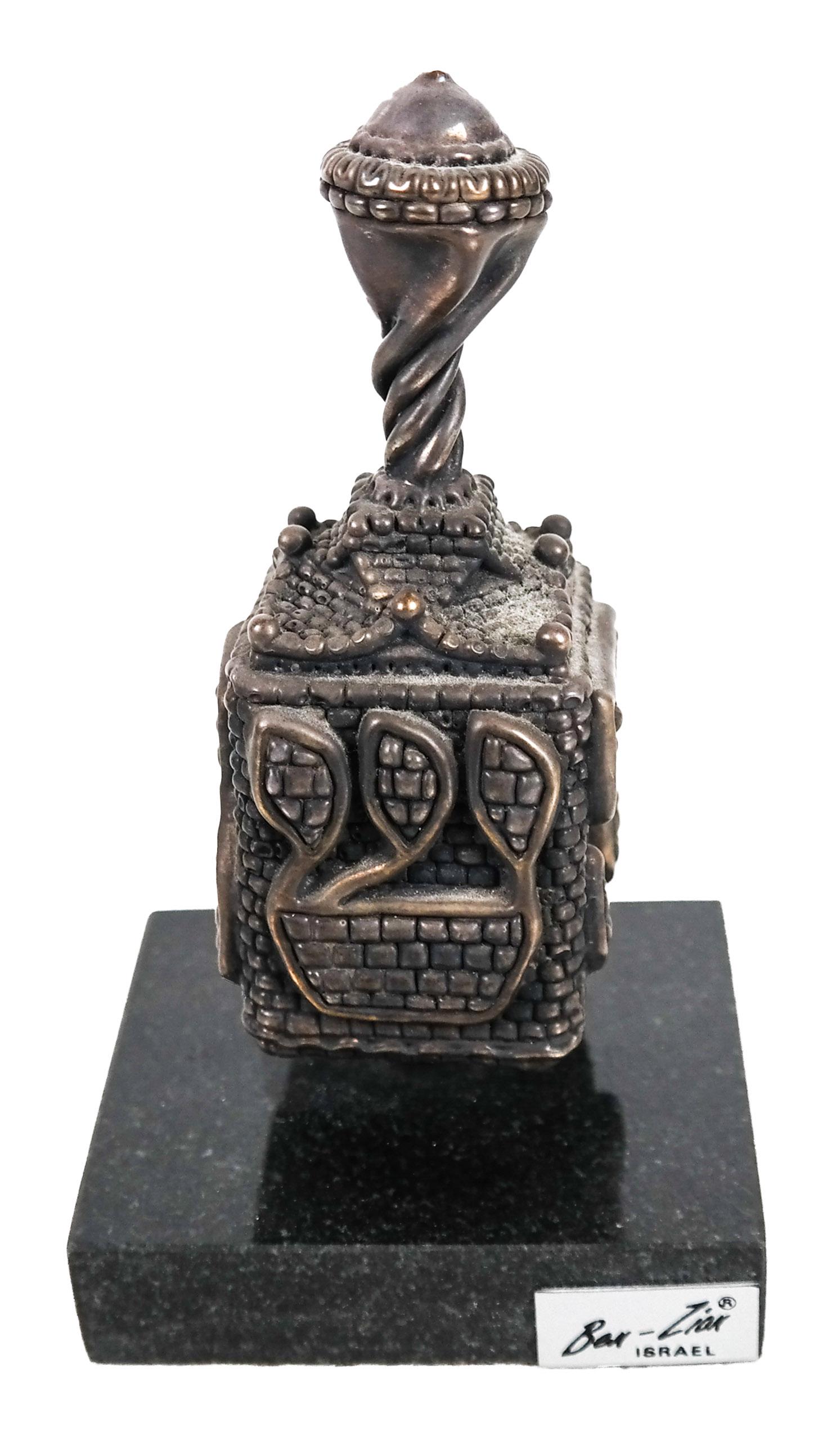 Ben-Zion Judaic Dreidel Sculpture: Bronze revolving dreidel sculpture. [5 1/2 x 3 x 3 inches]. In good condition.