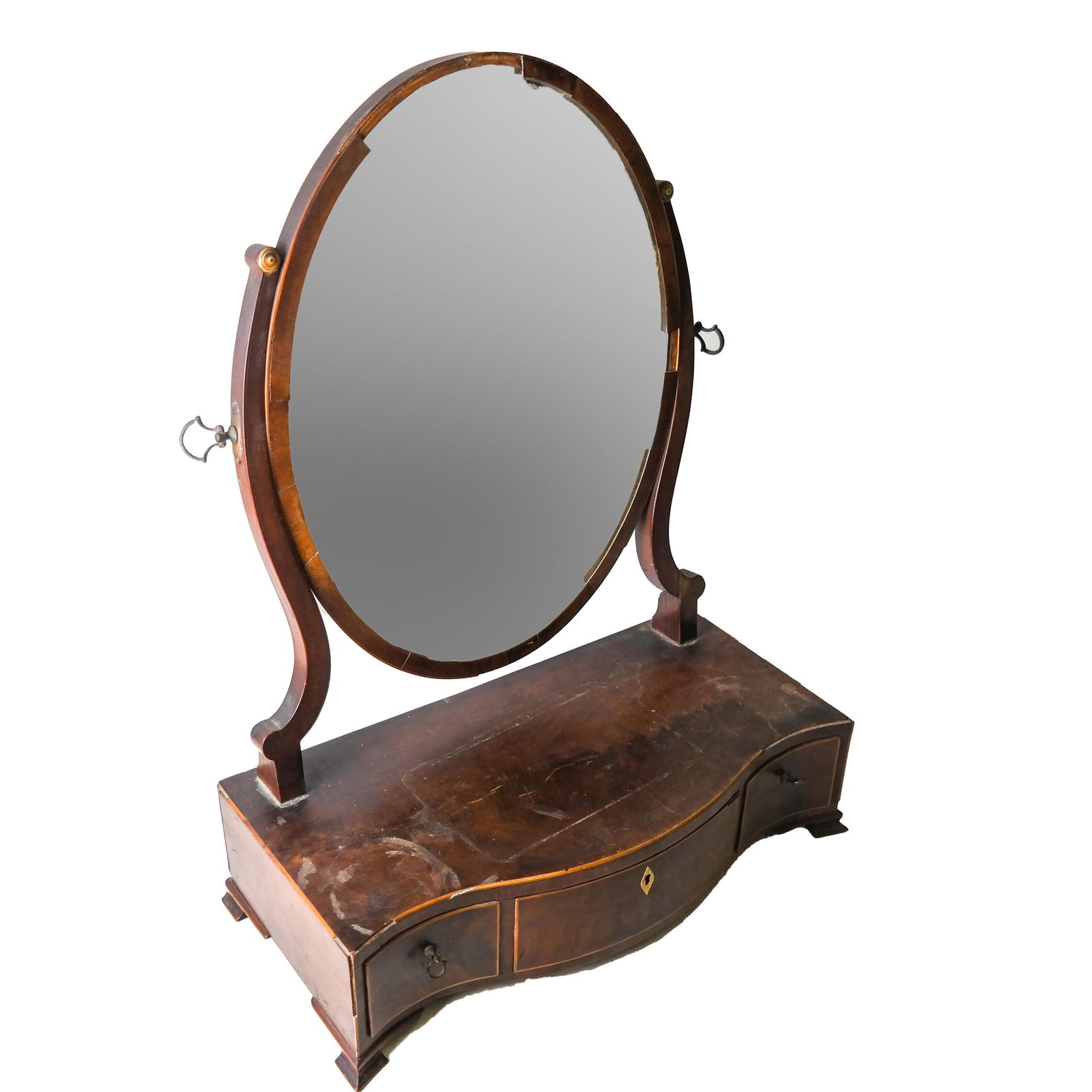 English 19th C. Mahogany Shaving Mirror (1 of 6)