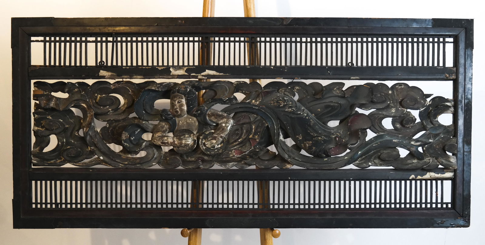 Chinese Ornate Wooden Figural Relief (1 of 4)