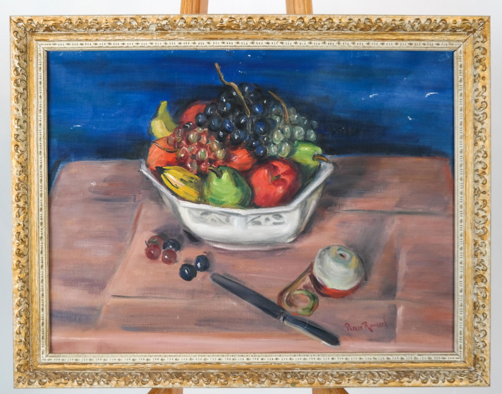 Pierre ROUSSEL: Still Life w Fruit - Oil on Carton (1 of 5)