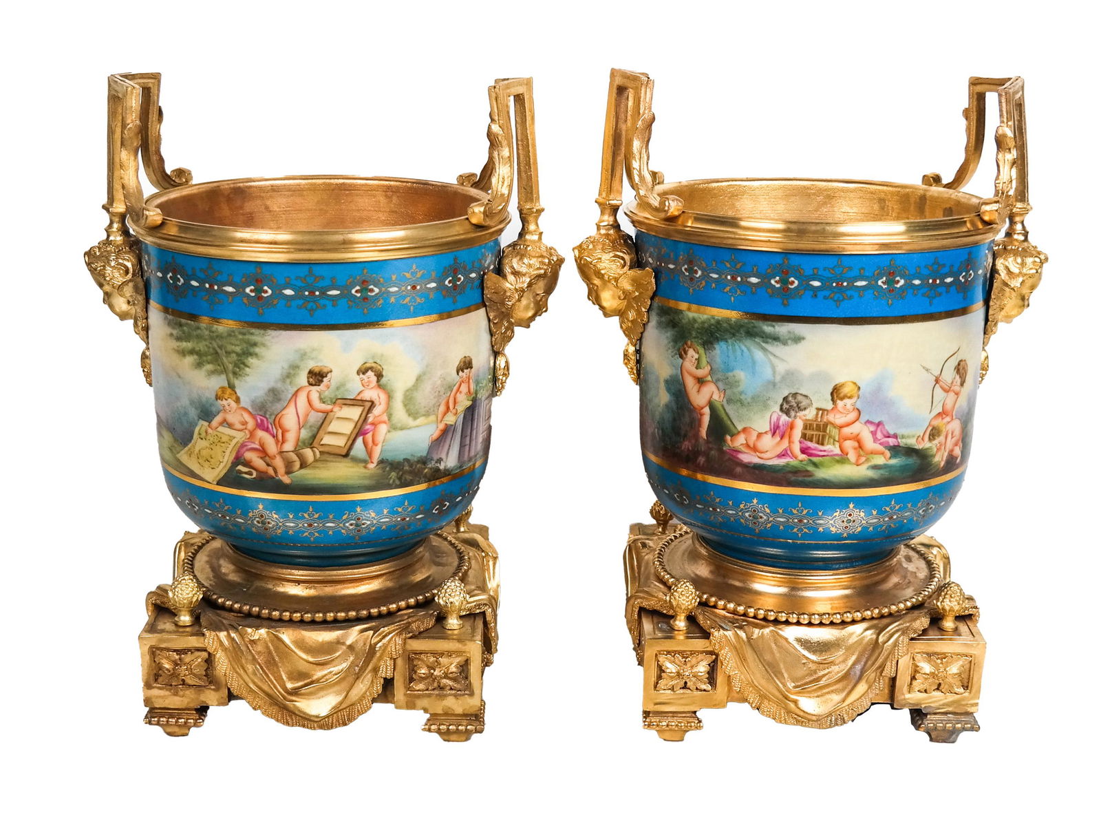 Pair of Sevres Brass-Mounted Planters (1 of 17)