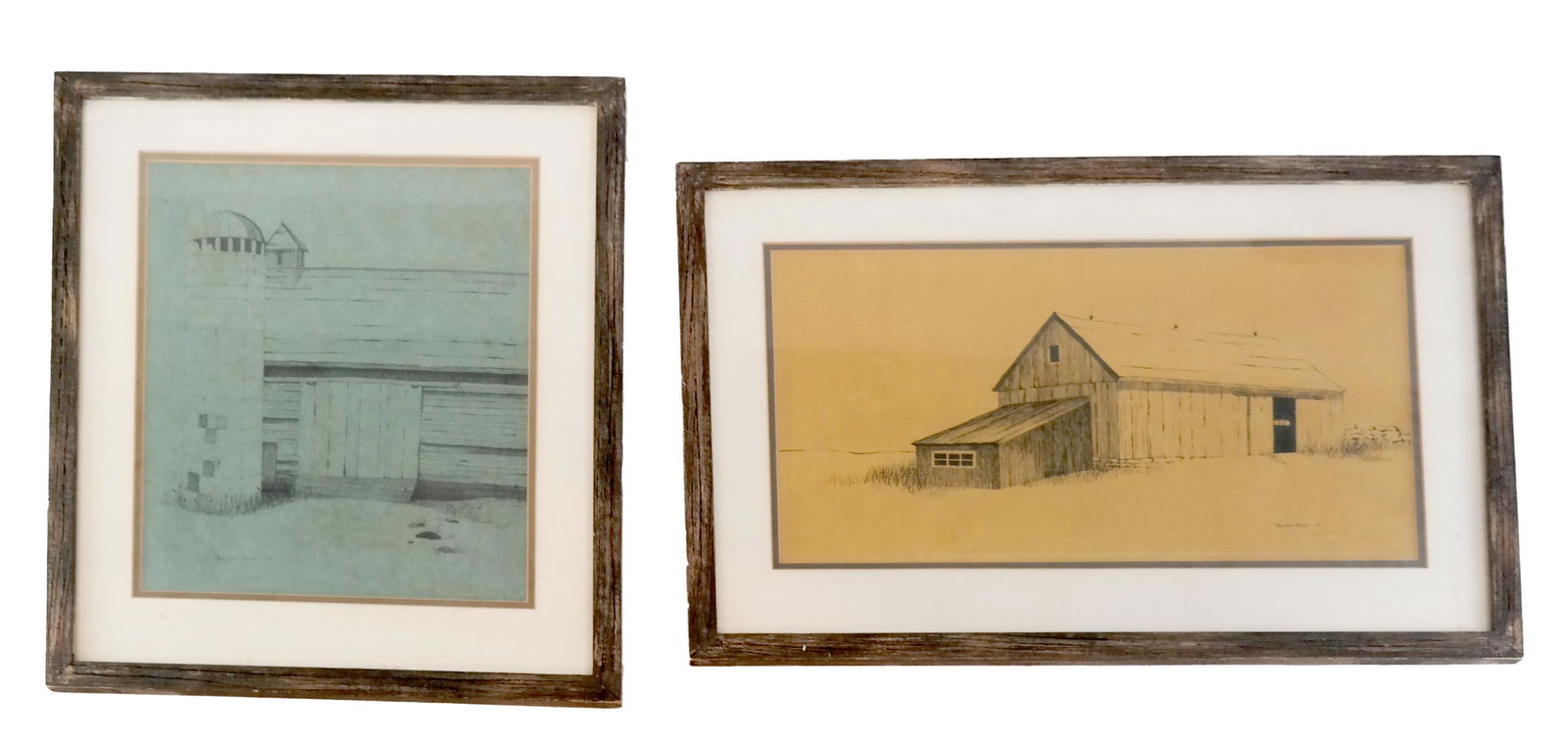 Sara Jane ROULLET: Barns - Pair Ink Drawings (1 of 7)