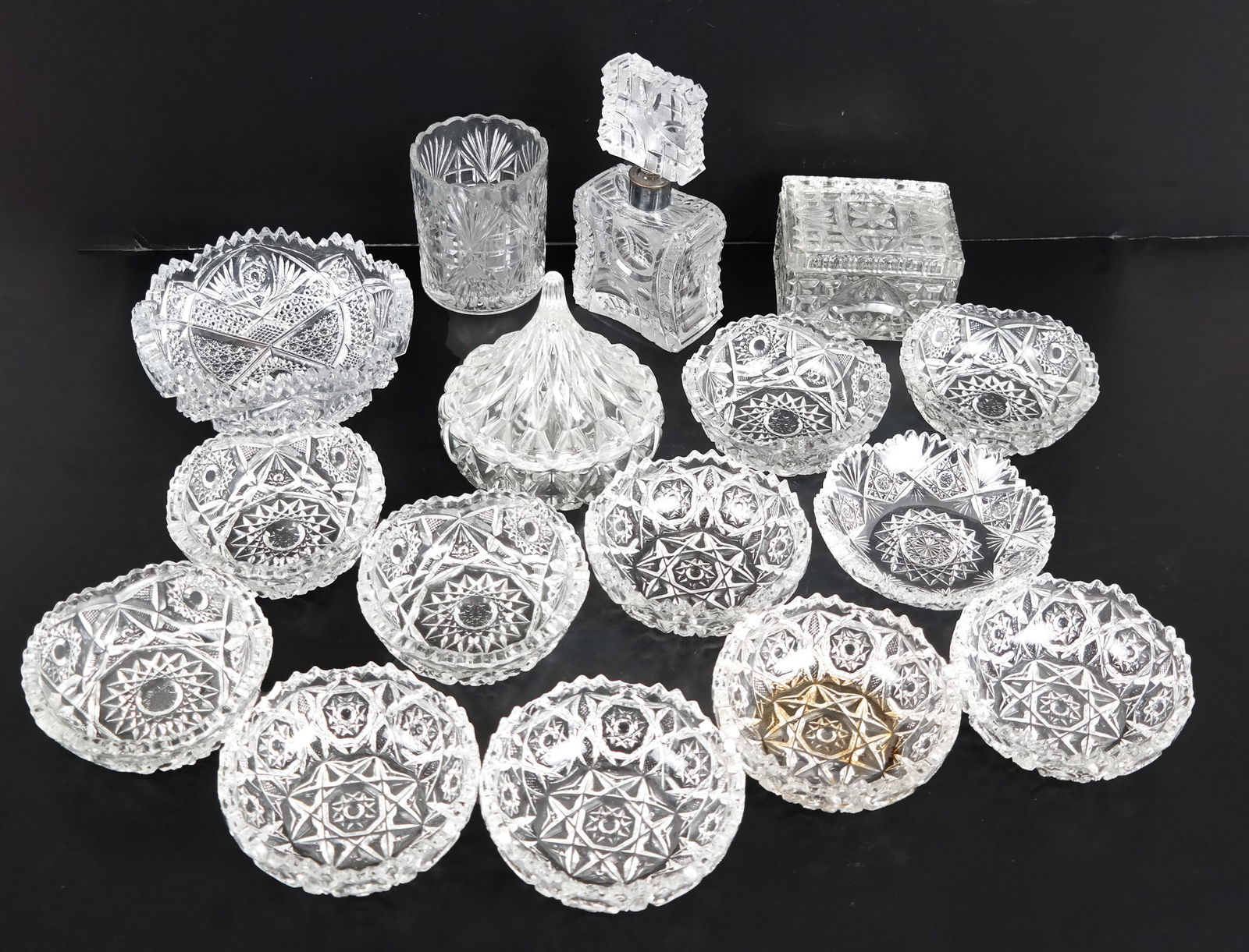 16 Pieces Pressed and Cut Glass Items (1 of 10)