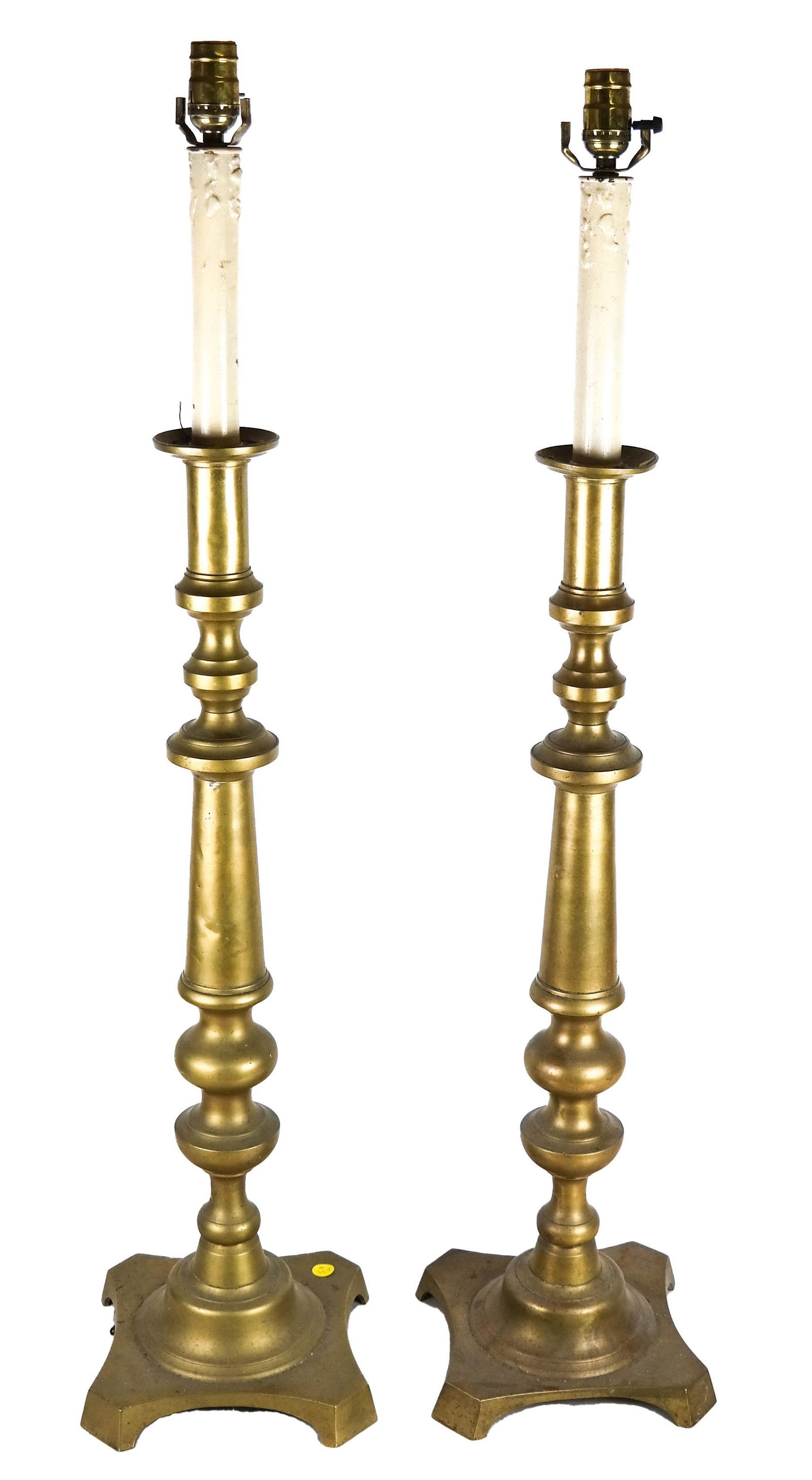 Pair Bronze Candlestick Lamps (1 of 5)