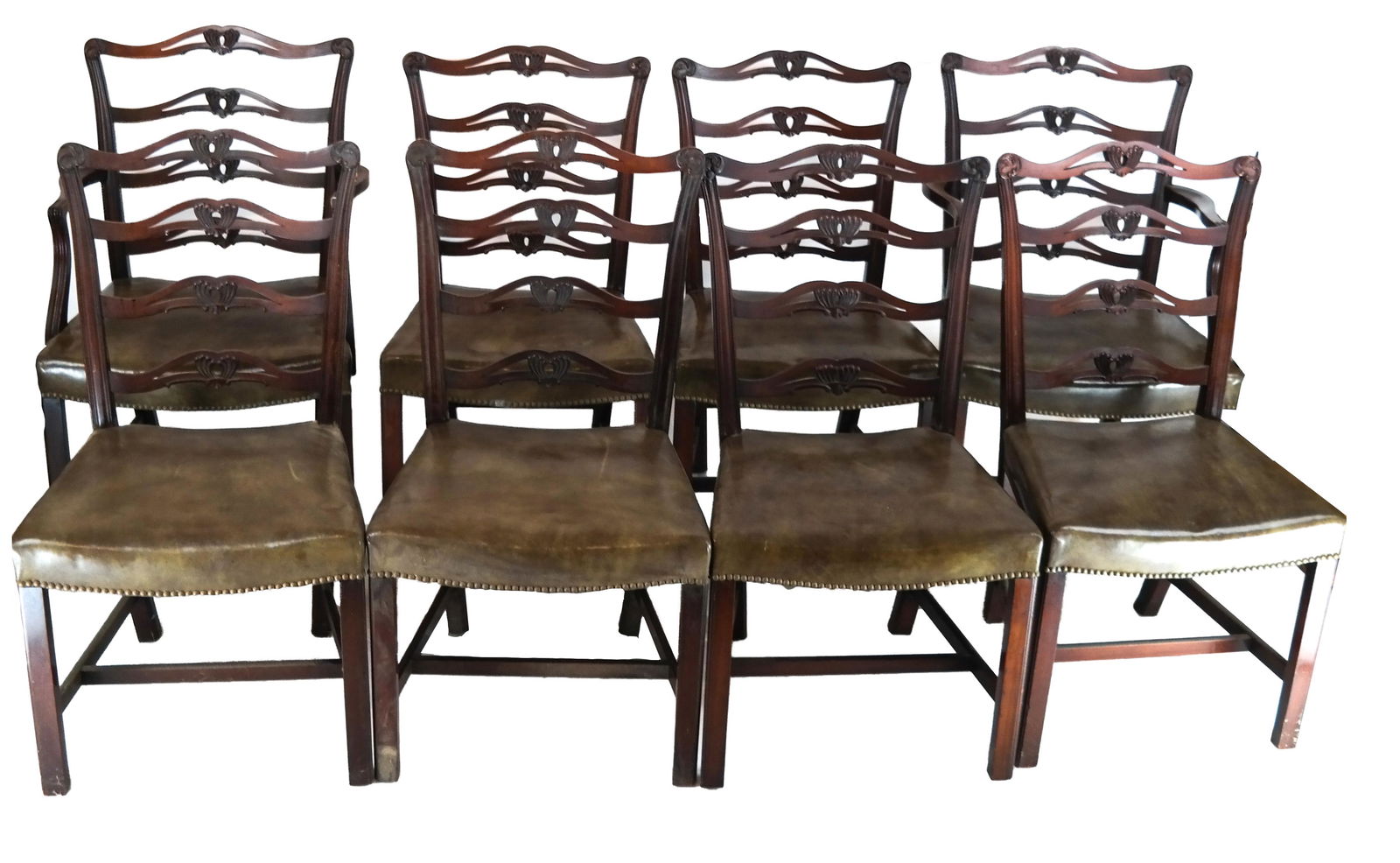 Set of Ten Ladderback Dining Chairs (1 of 8)