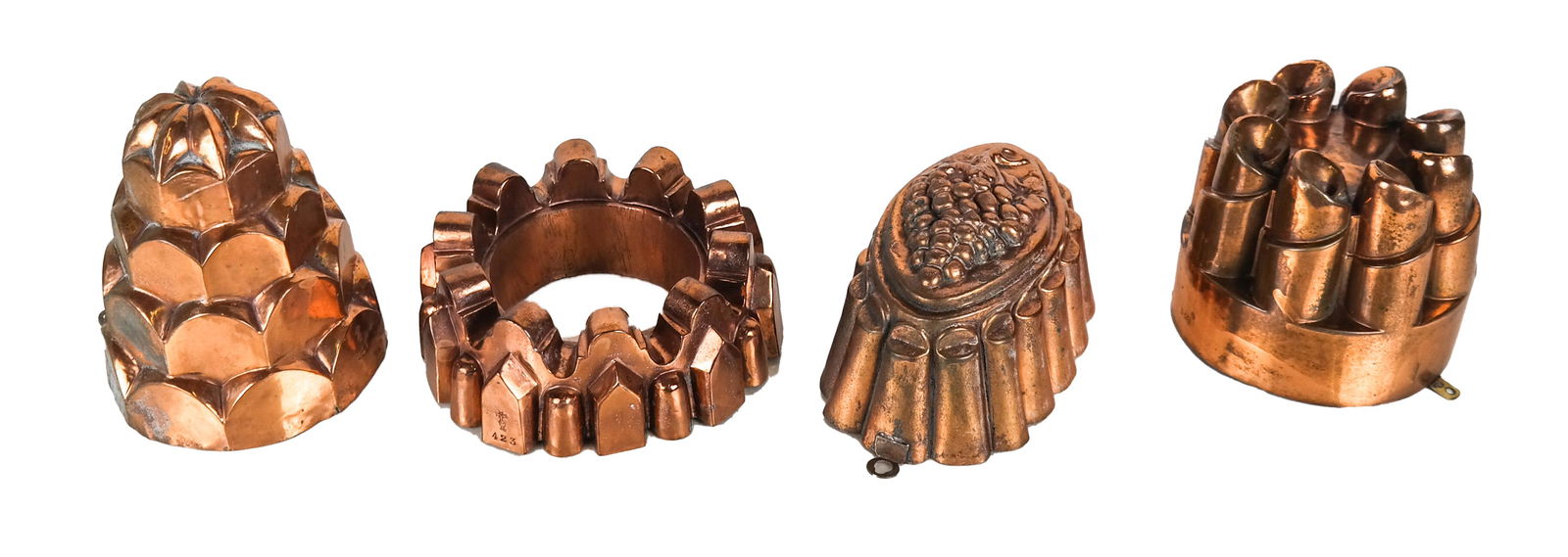 Group of Four Vintage Copper Jelly Molds (1 of 11)