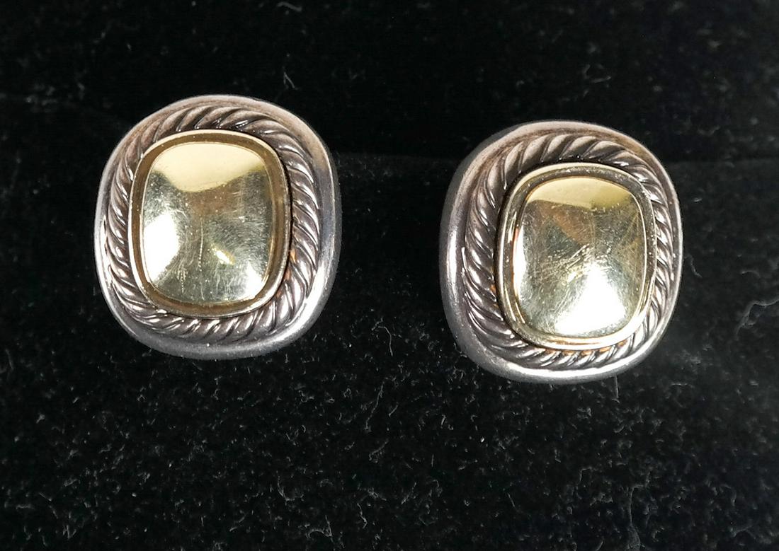 David Yurman 18K Gold & Silver Earrings (1 of 7)