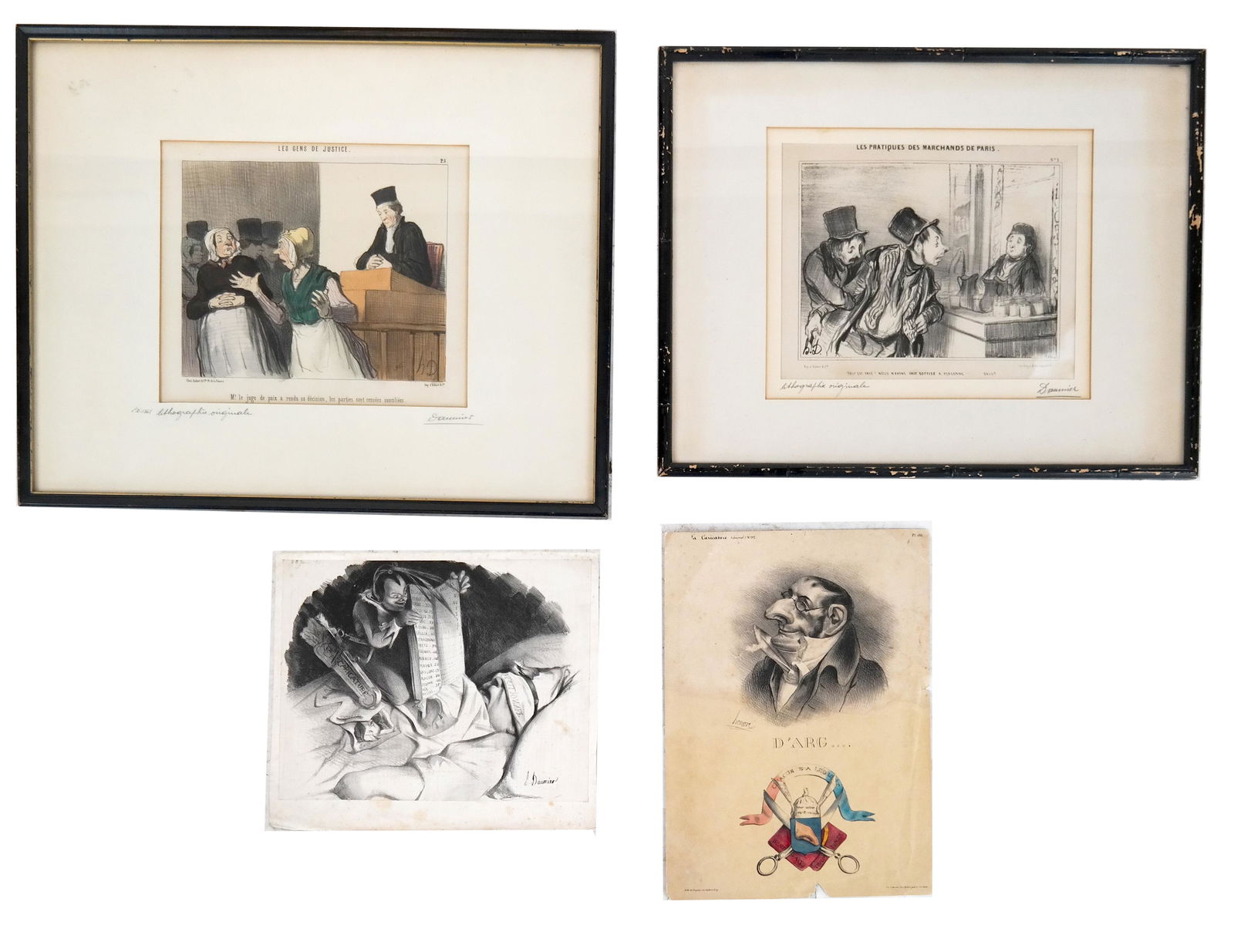 Honore DAUMIER: Four Lithographs (1 of 8)