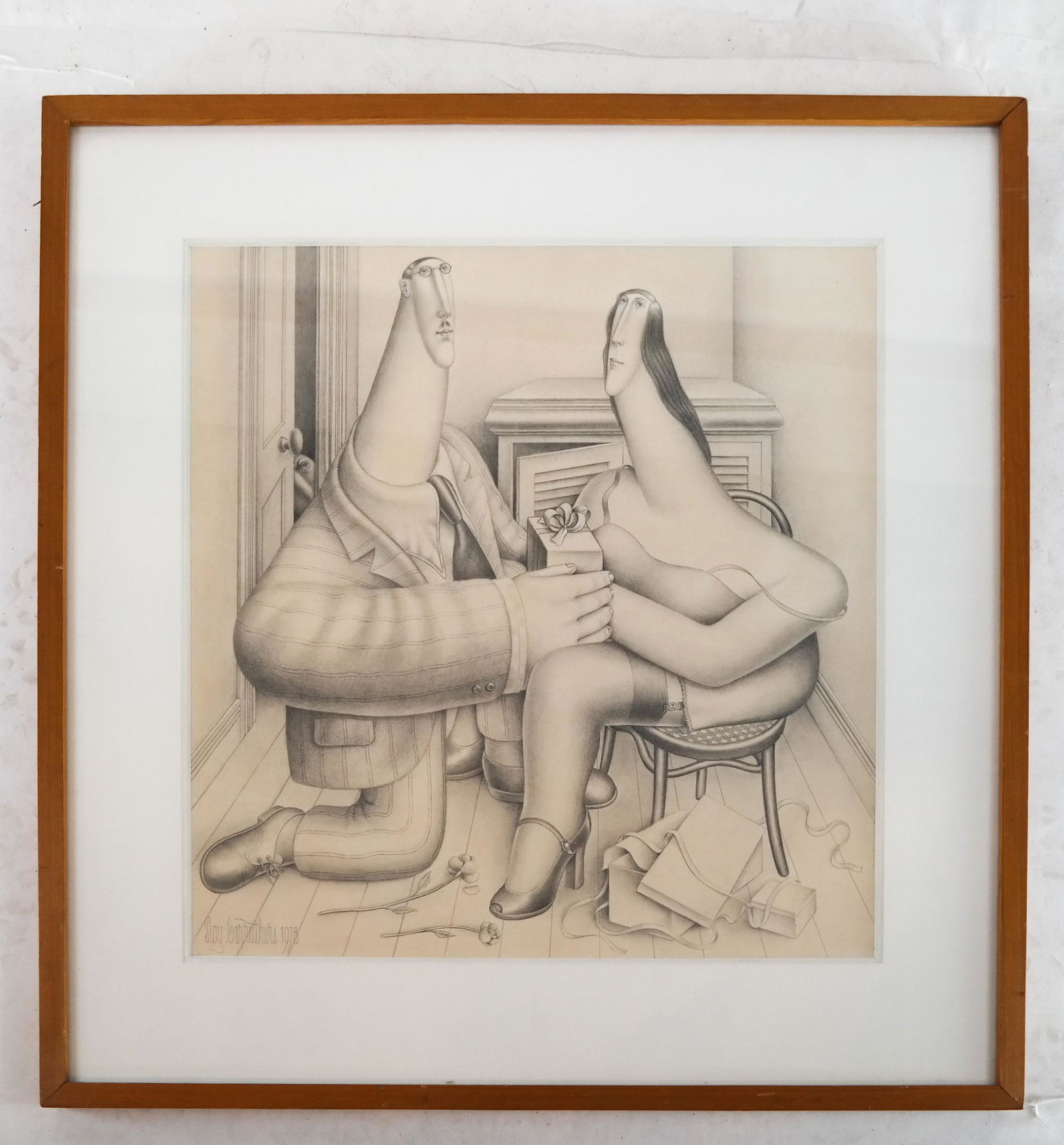 Roy CARRUTHERS: "Suitor w/ Voyeur" - Pencil Drawing (1 of 4)