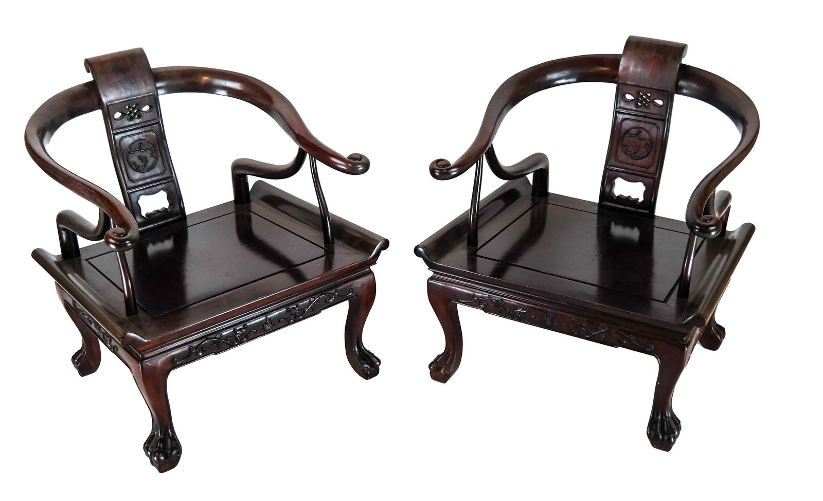 Pair Antique Chinese Low Chairs (1 of 10)