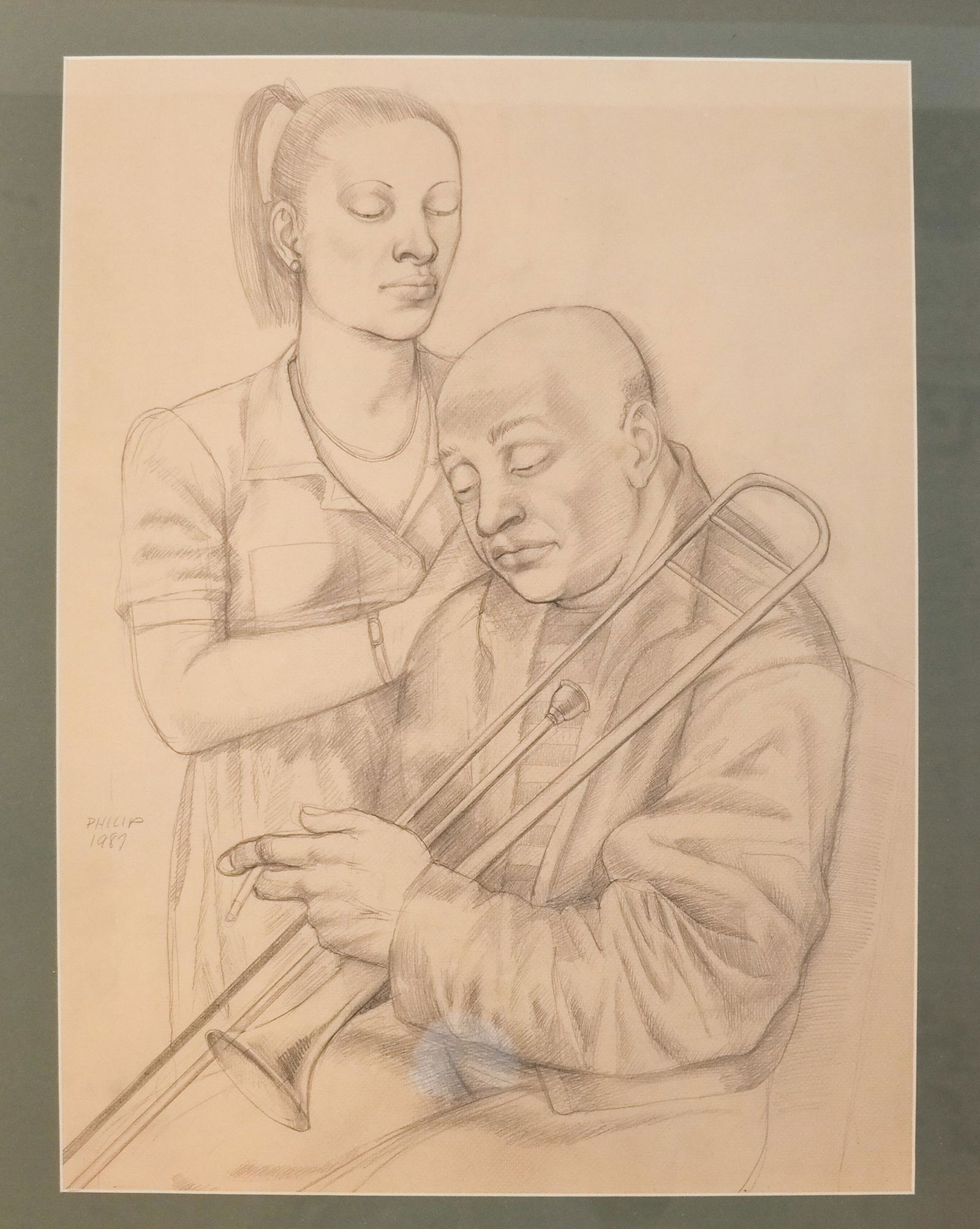 Attr: Phillip PEARLSTEIN: Musician - Drawing (1 of 5)