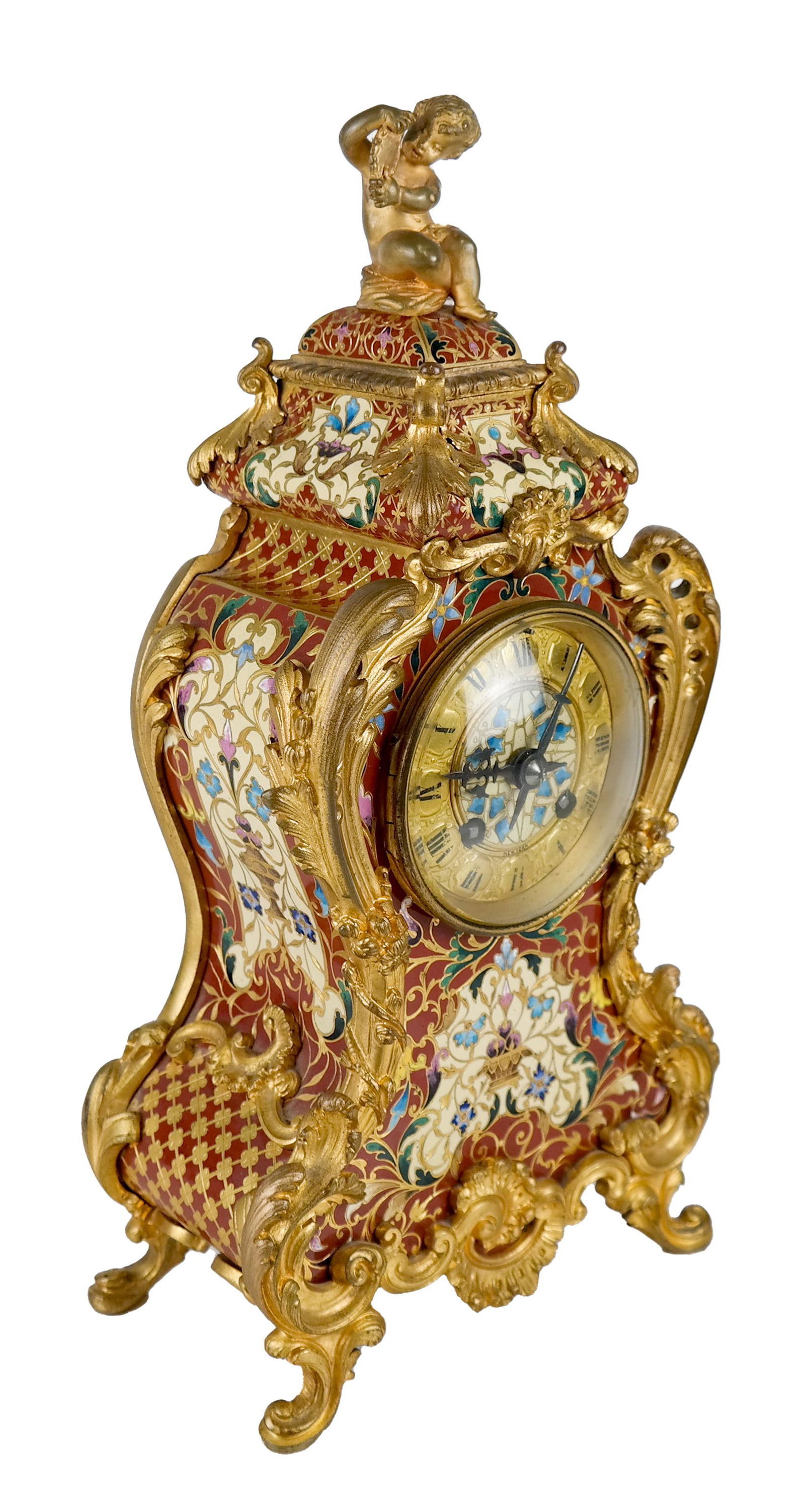 19th C. Bronze Enamel Mantel Clock Tiffany & Co NY (1 of 10)