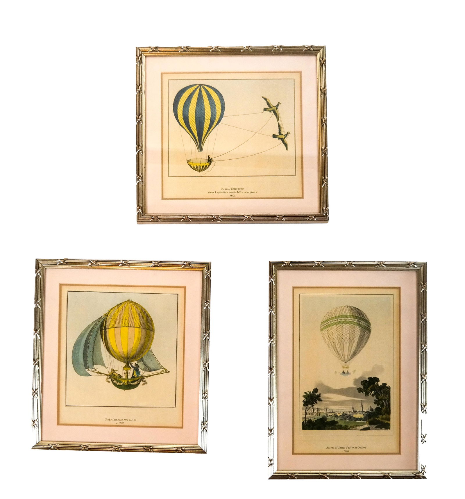 Three Antique French Balloon Etchings (1 of 8)