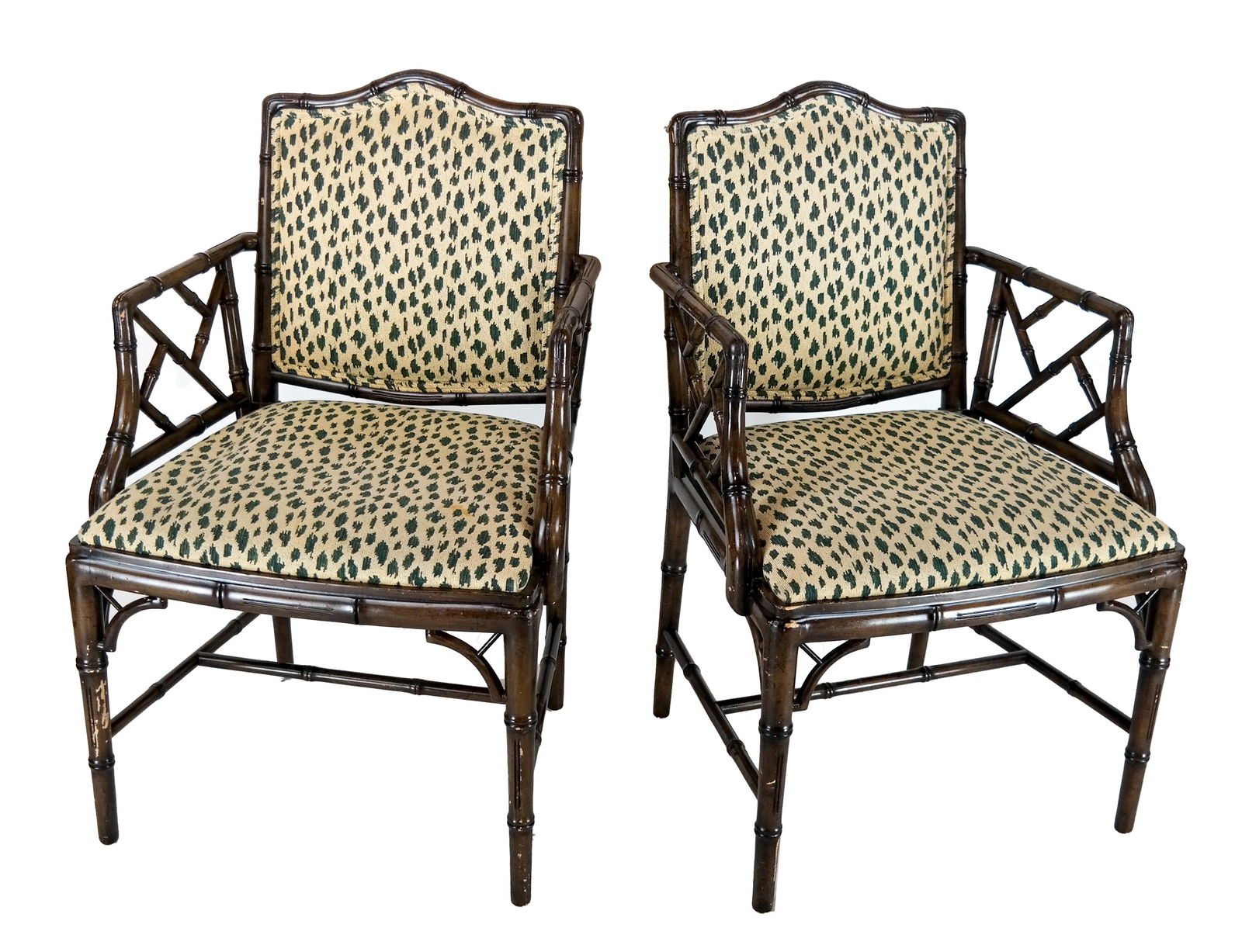 Pair Faux Bamboo Chairs (1 of 7)