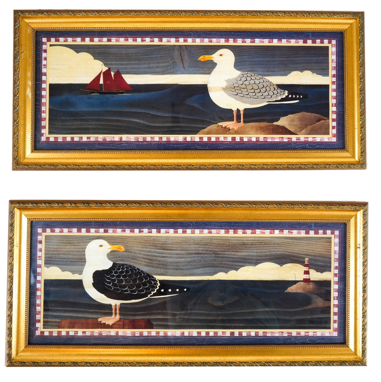 Pair Maritime Seagull Prints (1 of 4)