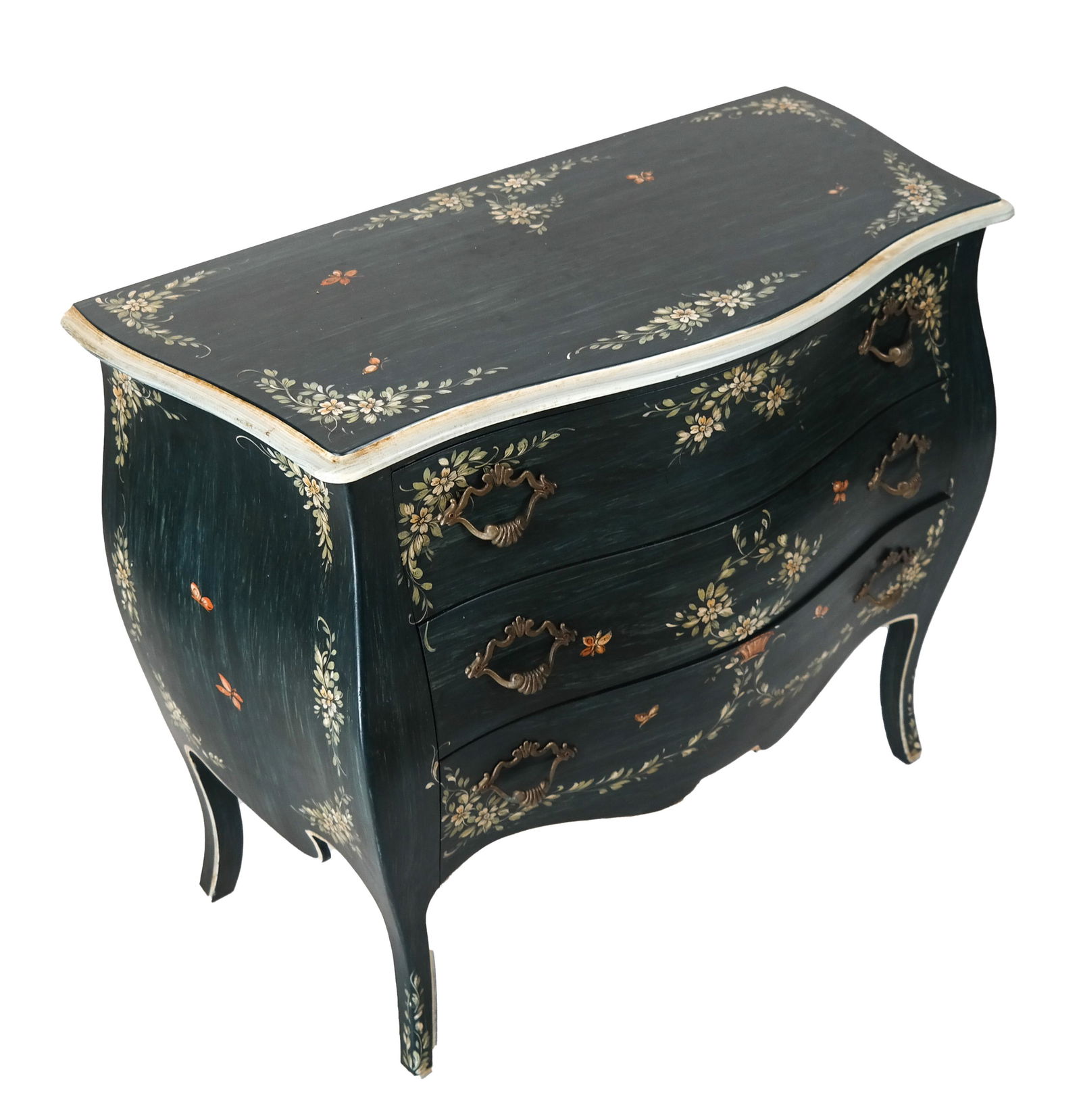 Painted & Decorated Bombe Commode (1 of 6)