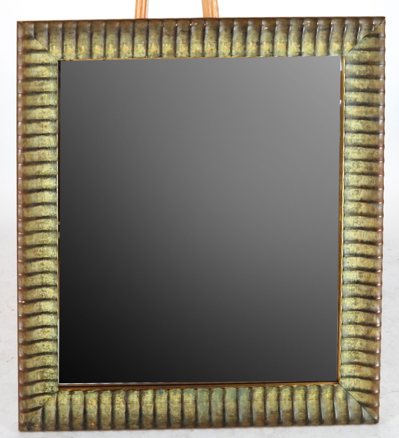 Karl Springer Manner Mirror: Scallop design modern mirror. Provenance: From the Southampton Fresh Air Home. [40 1/2 x 35 1/4 x 2 inches].