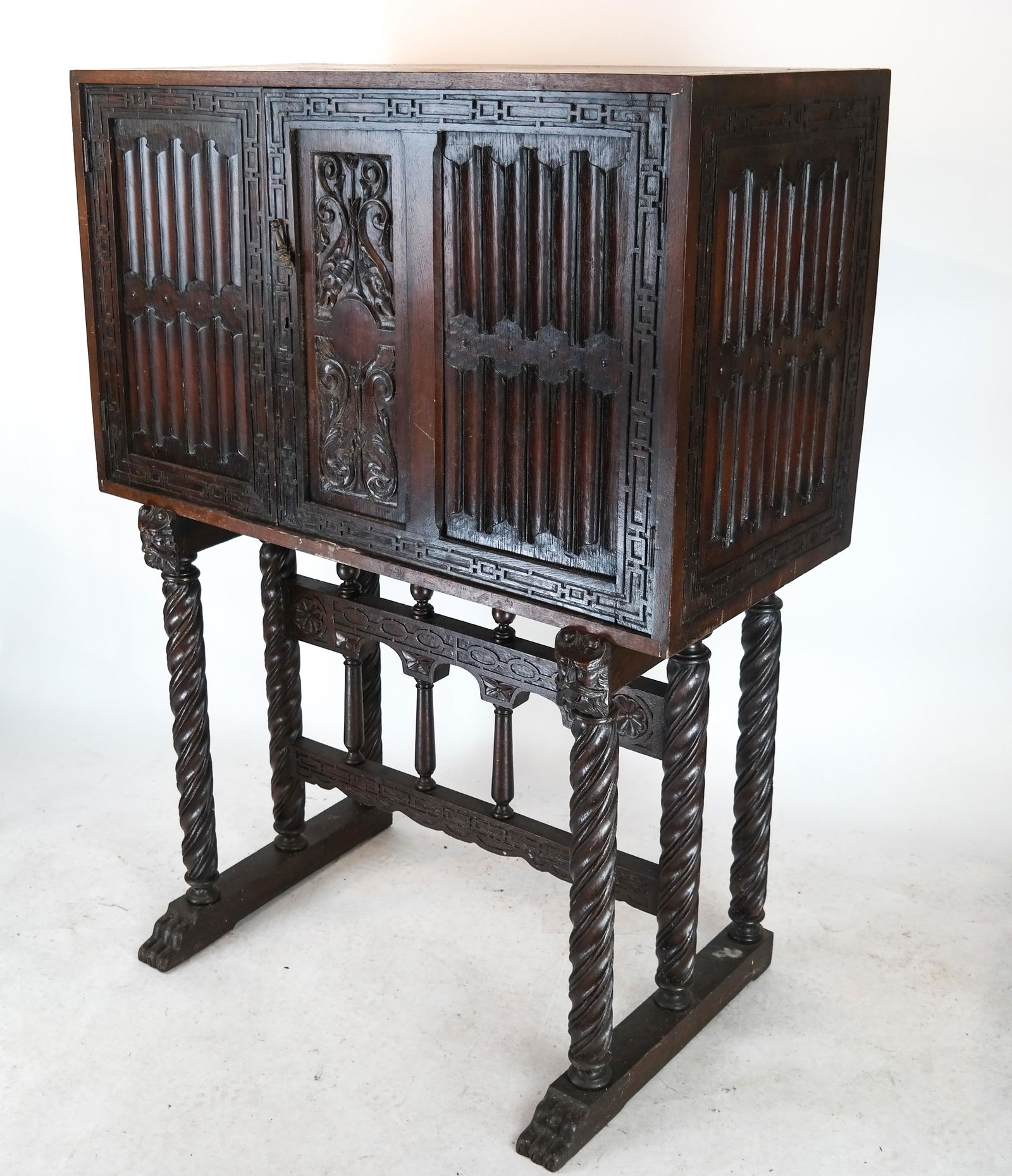 Early 20th C. Vargueno Desk on Stand (1 of 8)