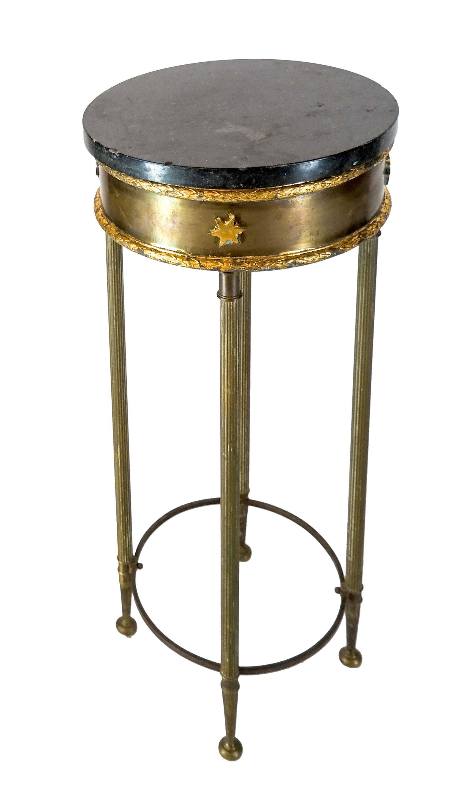 Gilt Metal & Marble Pedestal Table - Gueridon (1 of 7)