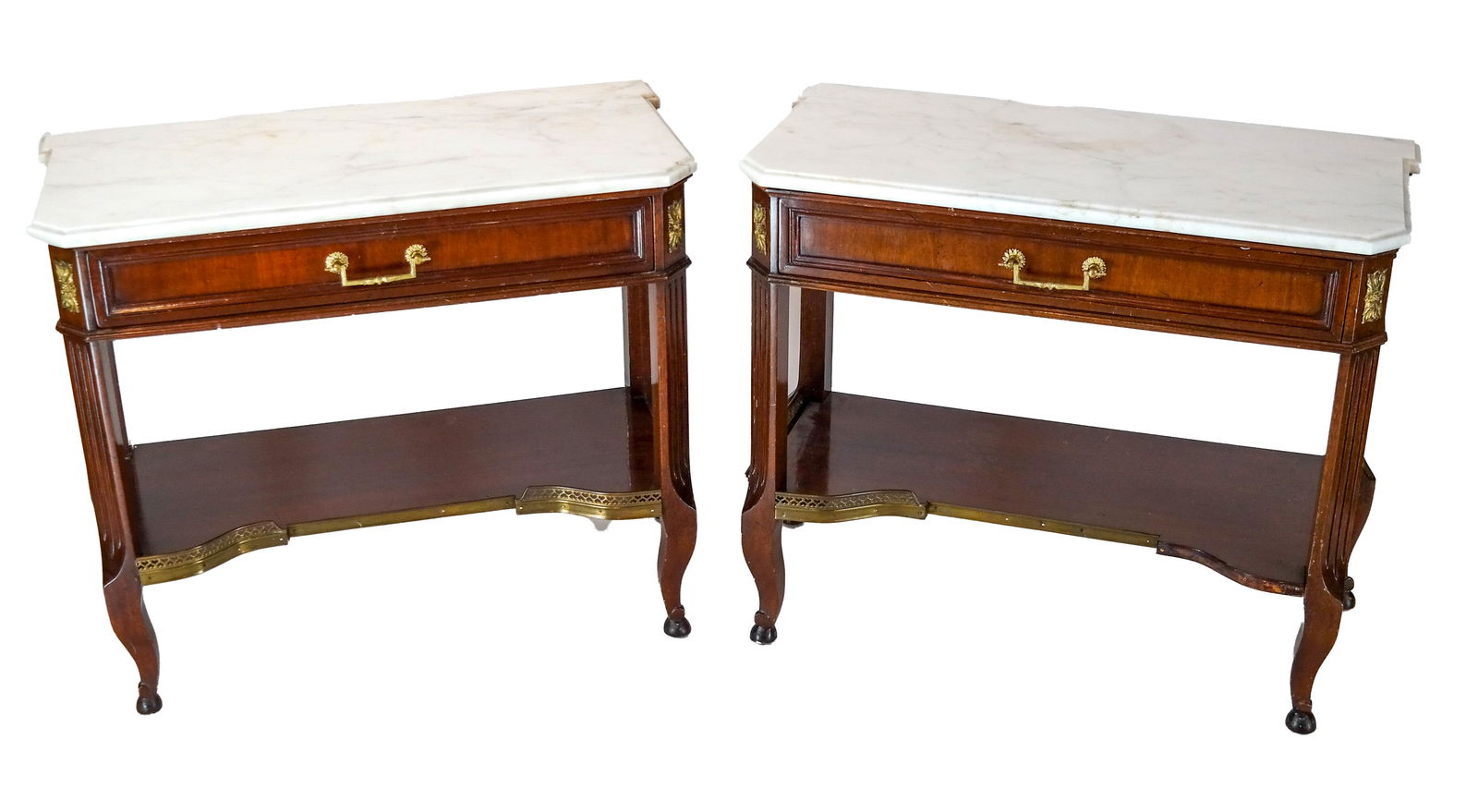 Pair Marble Top Night Stands (1 of 7)