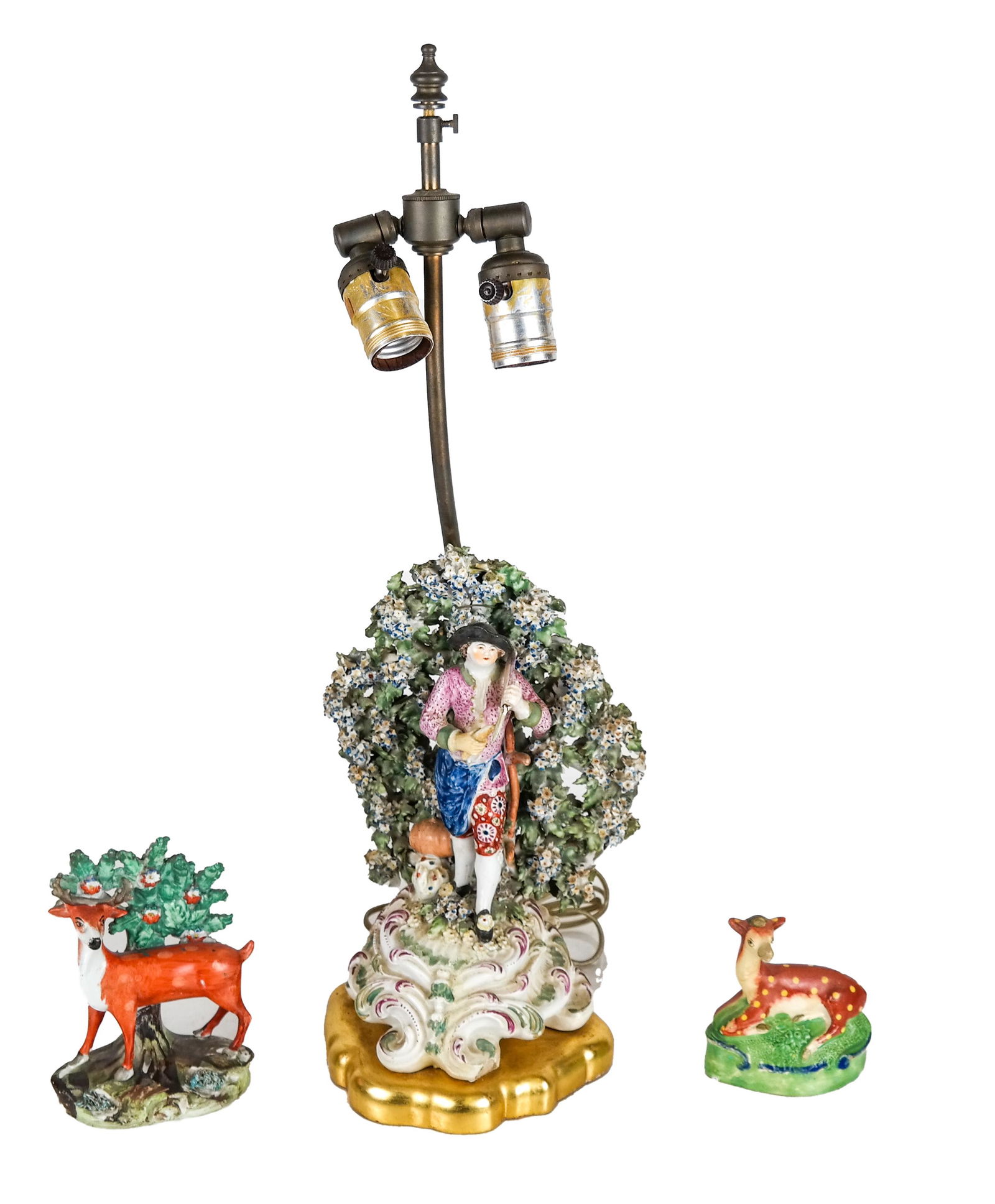 Lot of 3 Staffordshire Figurines - One as Lamp (1 of 9)