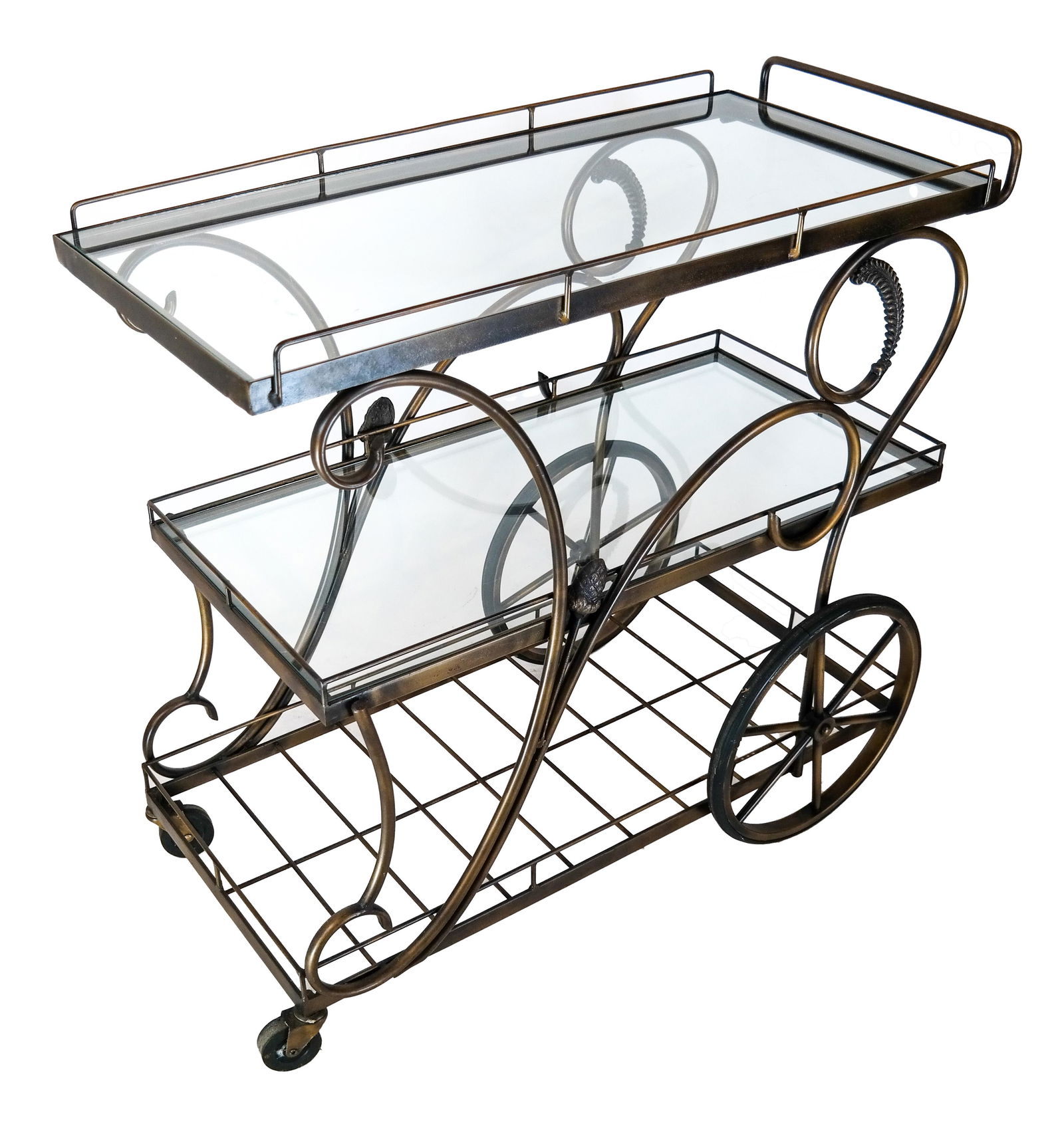 Two-Tier Painted Metal Serving Cart (1 of 5)