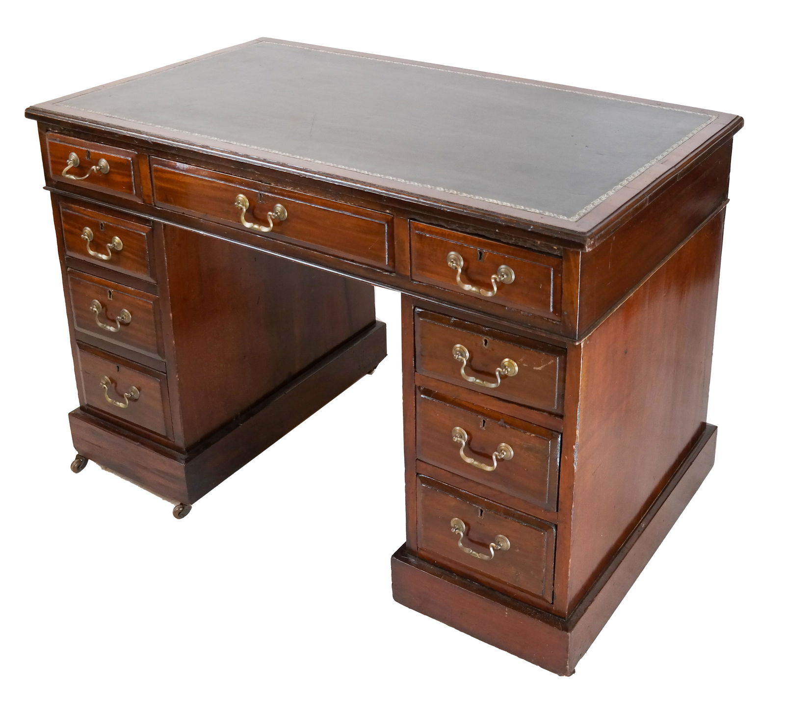 Georgian-Style Mahogany Three-Section Pedestal Desk (1 of 7)